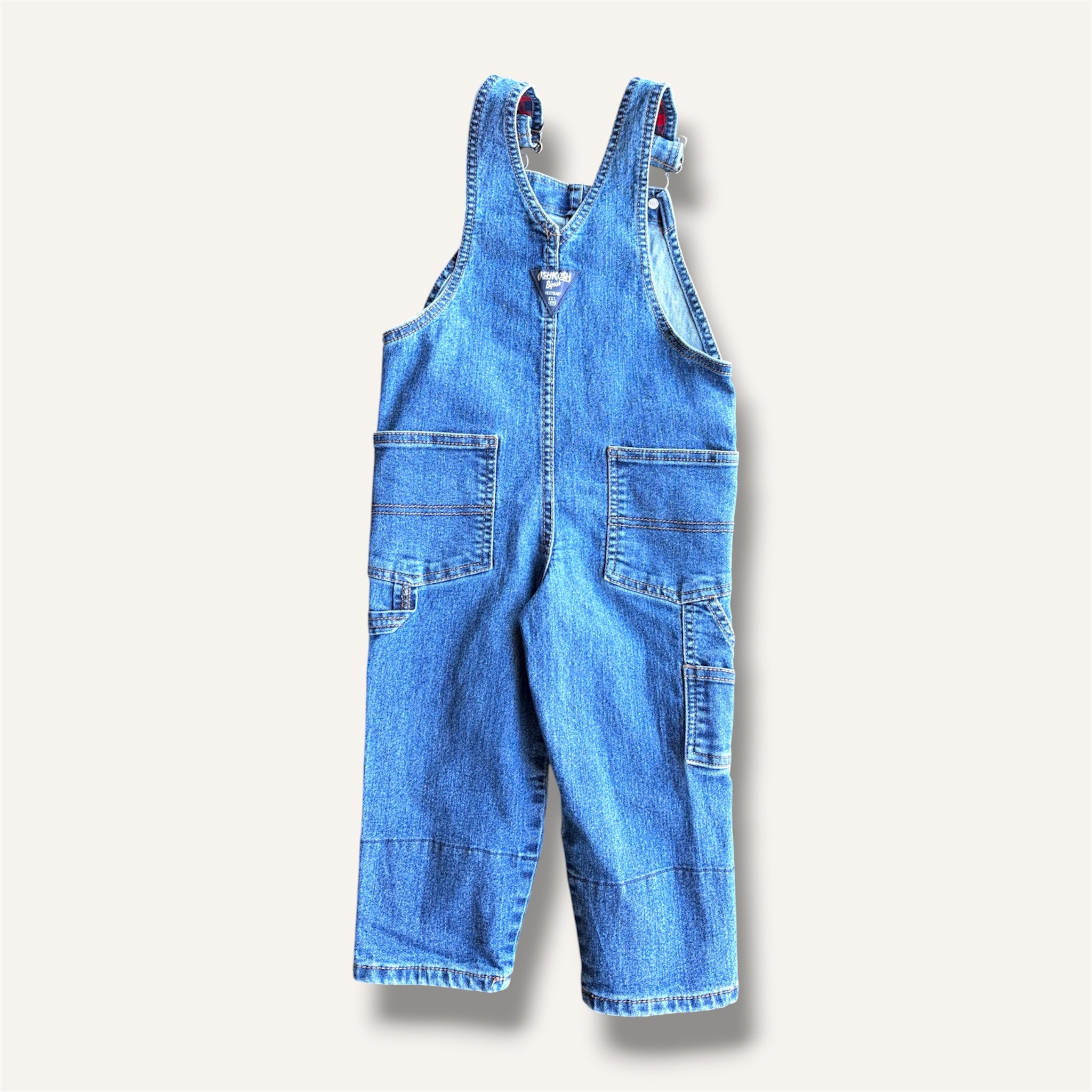 ミ*ロ様 OSHKOSH / 50's overall denim Oshkosh Denim Midwash Overalls with Plaid Lining (2T) – Worn Reckless