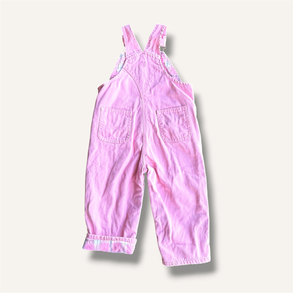 Carhartt Pink with Plaid Lining Overalls (2T)