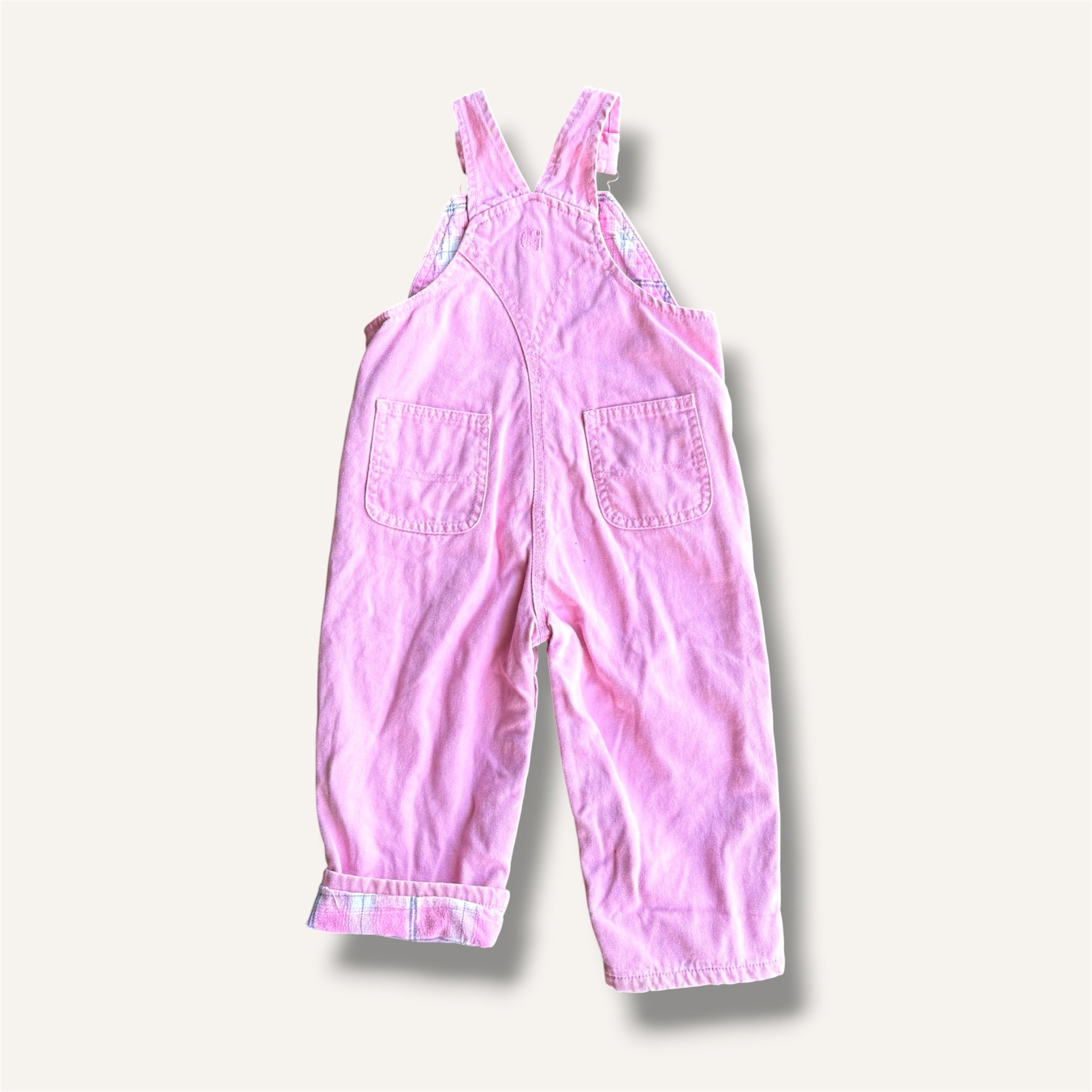 Carhartt Pink with Plaid Lining Overalls (2T)
