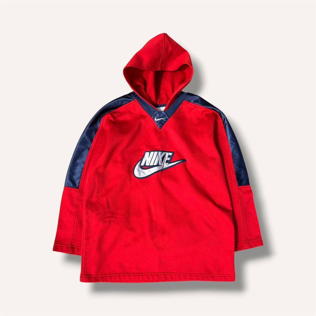 Y2K Nike Red & Navy Graphic Hoodie (10/12)