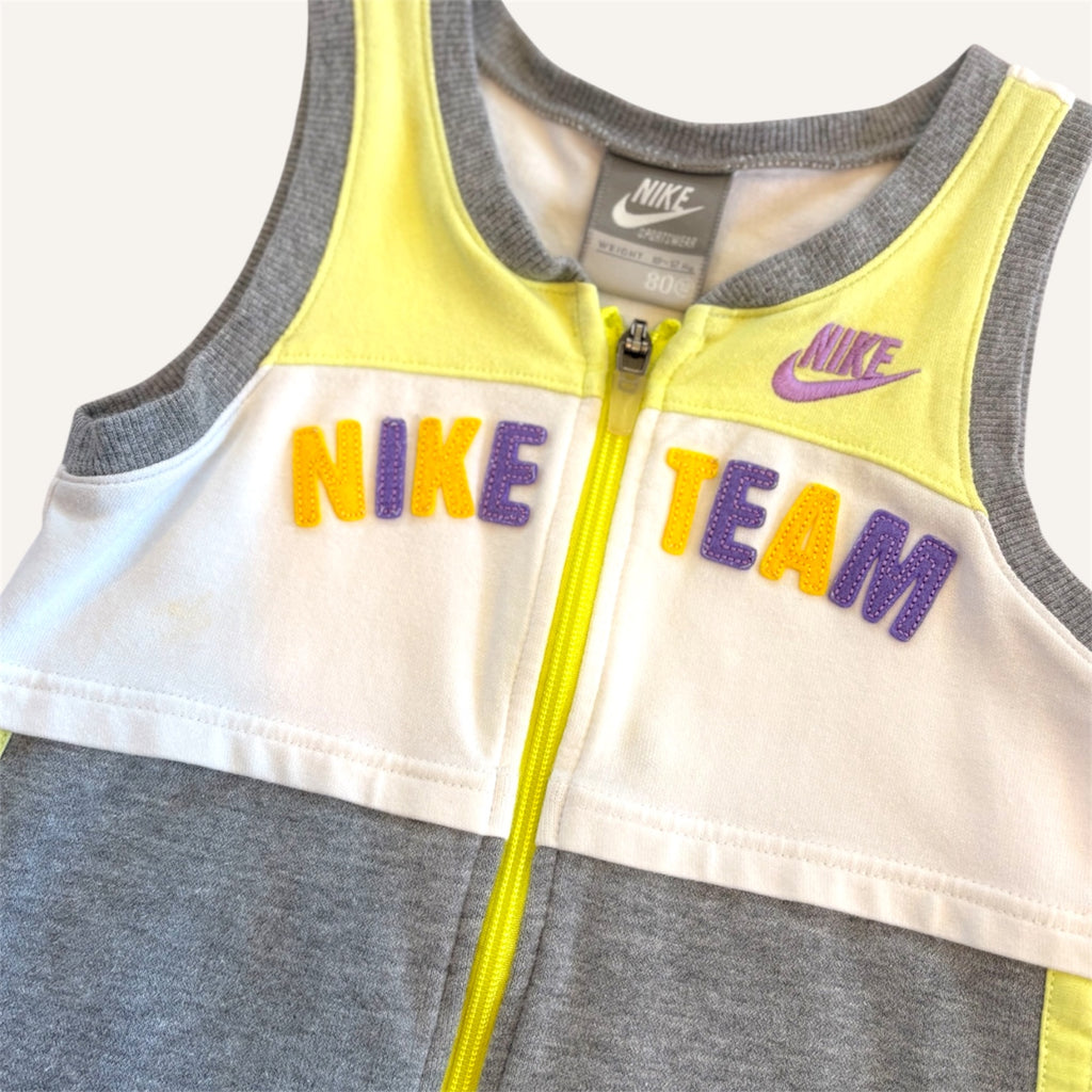 Y2K White Grey and Lilac Nike Romper (12/18M)