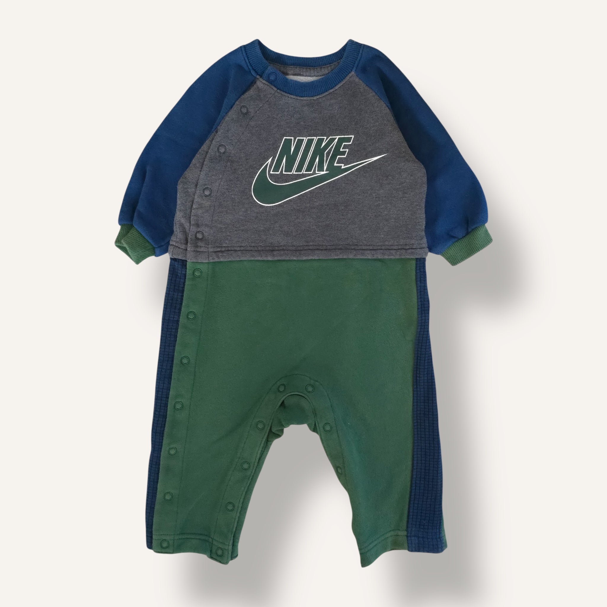 80's Nike Navy, Green and Grey Romper (1-2T)