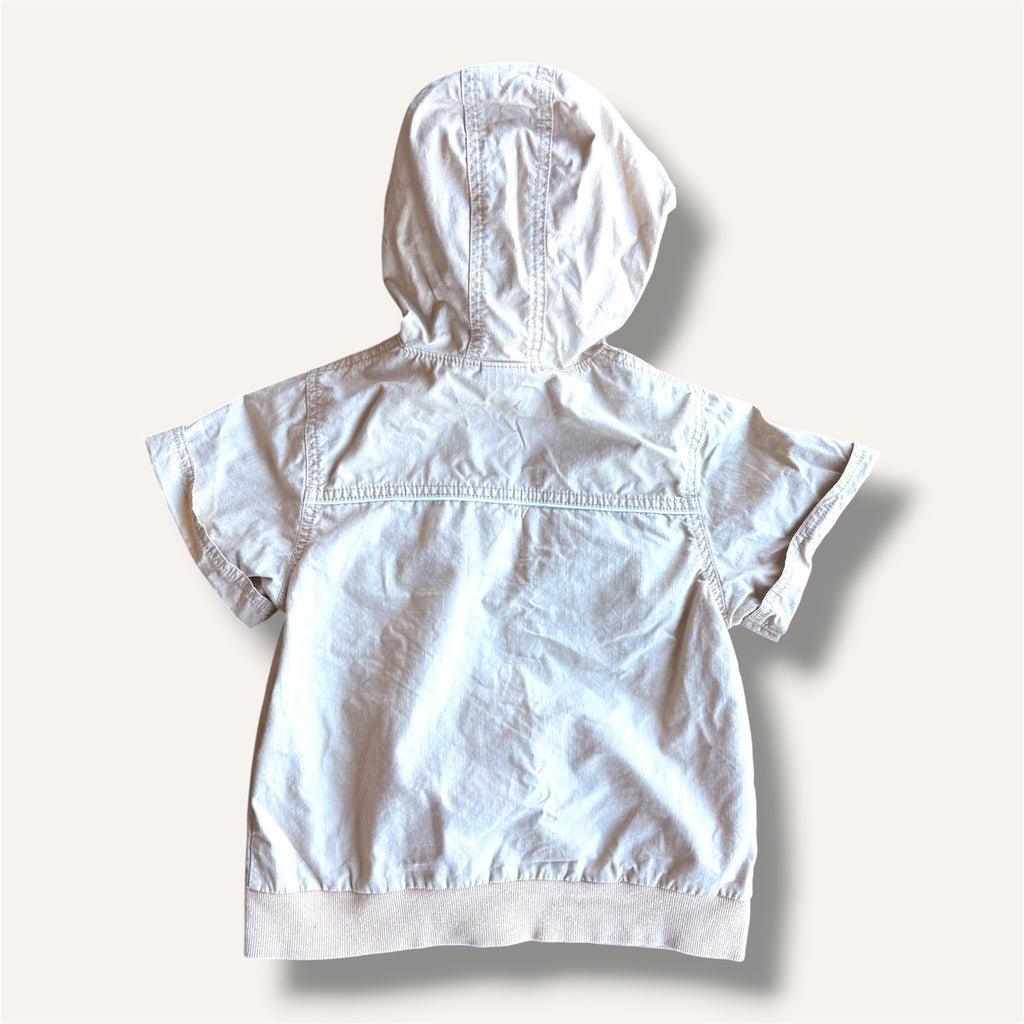 Y2K Canvas Beige Nike Button Up Shirt with Hood (5/6)