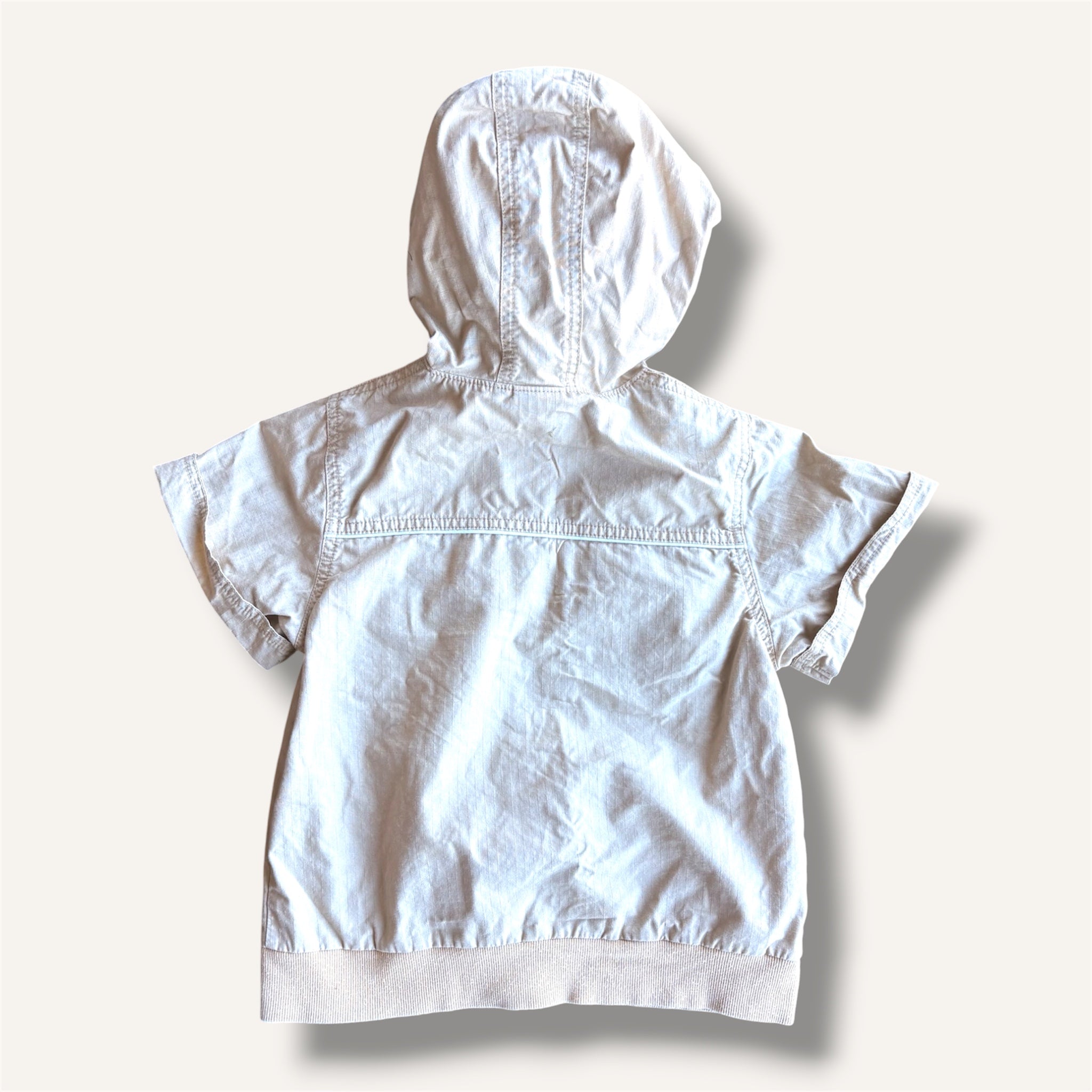 Y2K Canvas Beige Nike Button Up Shirt with Hood (5/6)
