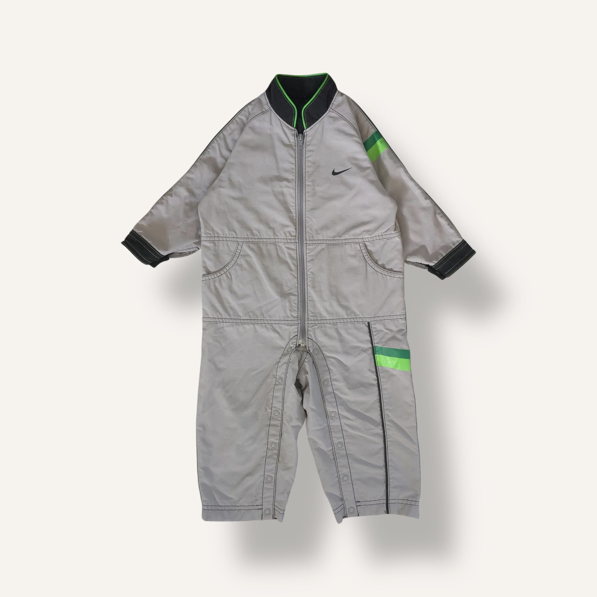 Y2K Nike Grey and Green Aviator Suit (2T)