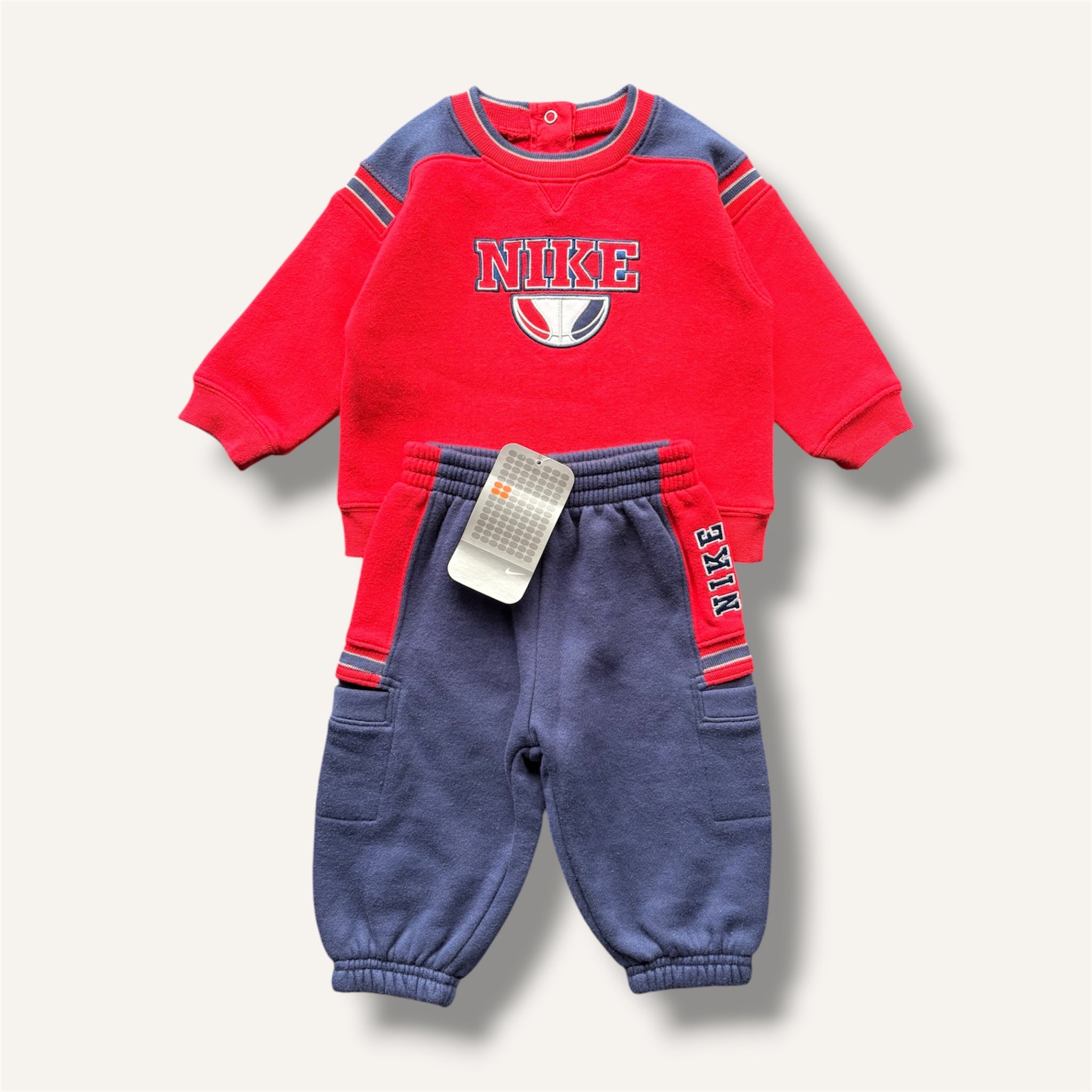 Y2K BNWT Nike Red/Navy Crew Neck and Pants Set (6/12M)