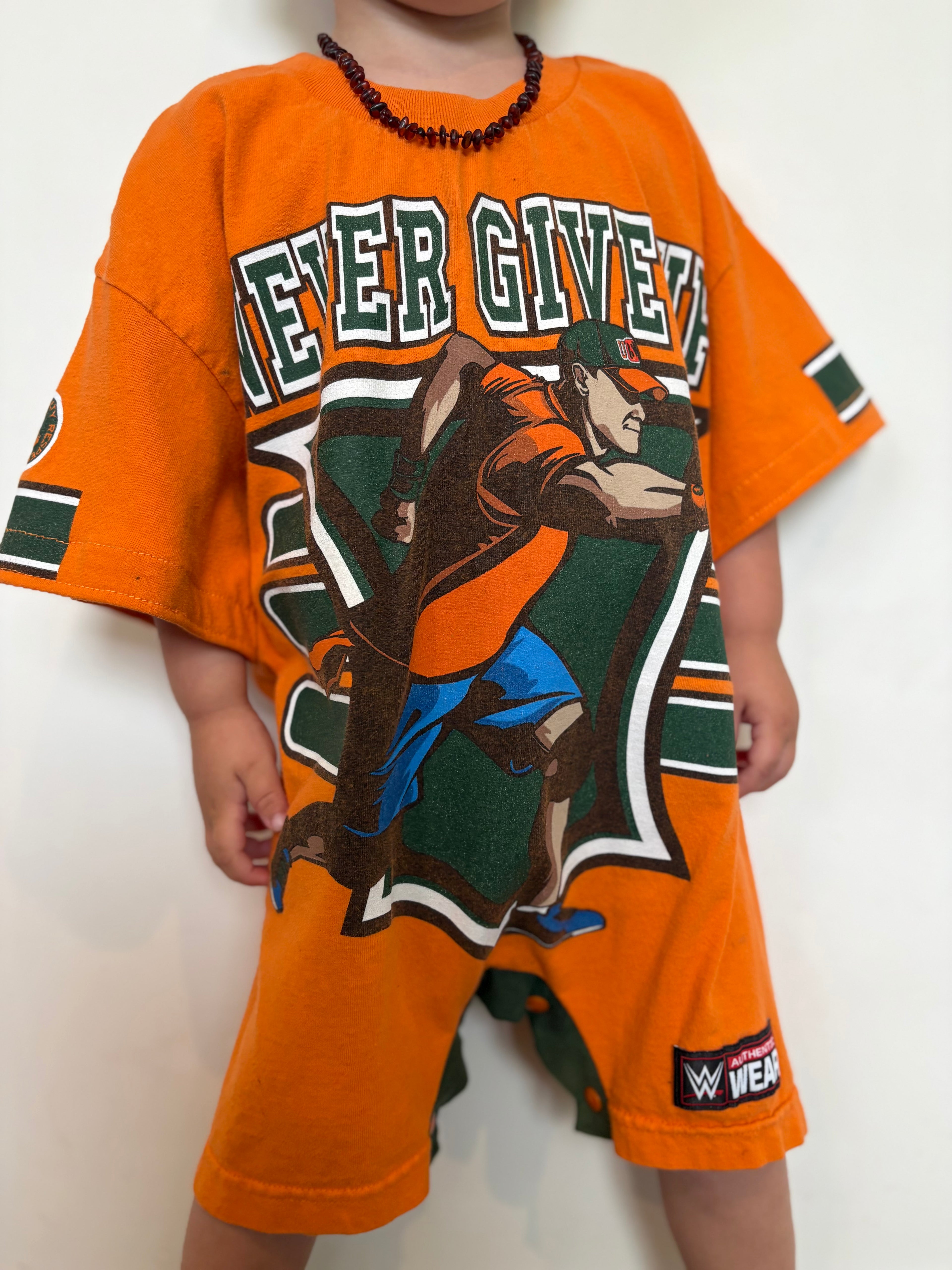 WWE Orange John Cena Reckless Romper (3T)