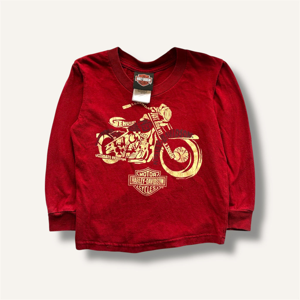 Harley Davidson Burgendy Motorbike Long sleeve (2-3T)