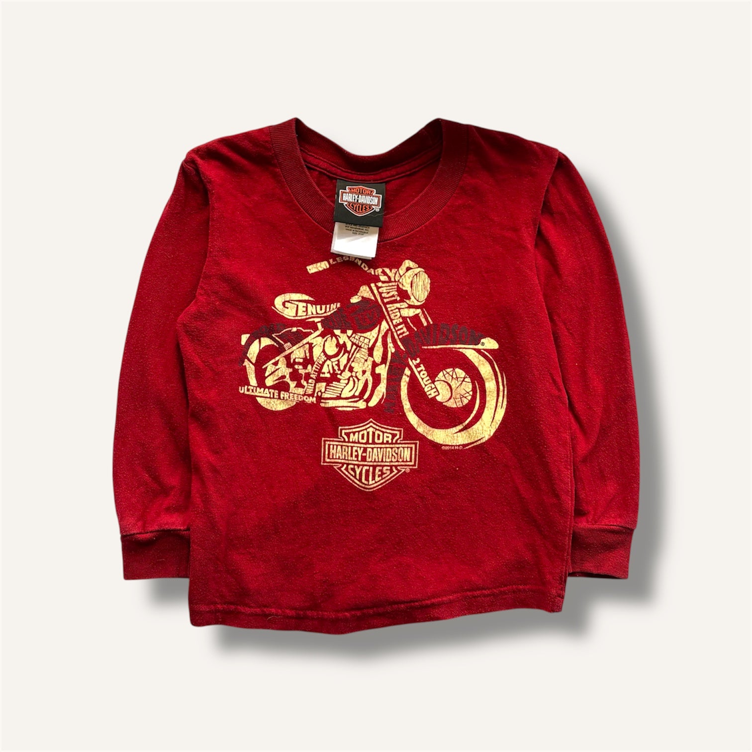 Harley Davidson Burgendy Moterbike Long sleeve (2-3T)