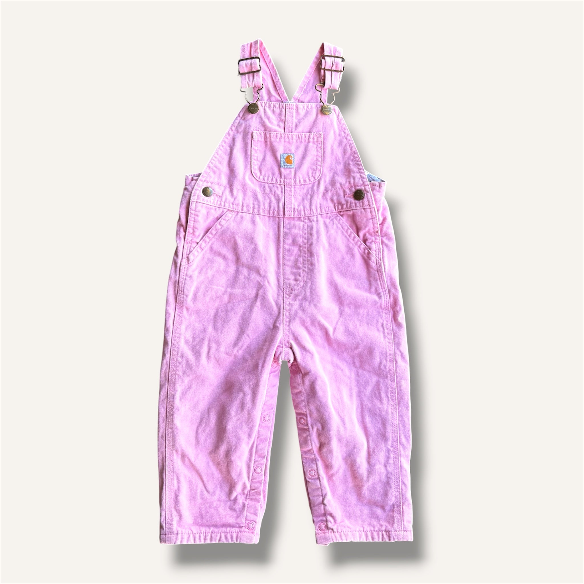 Carhartt Pink with Plaid Lining Overalls (2T)