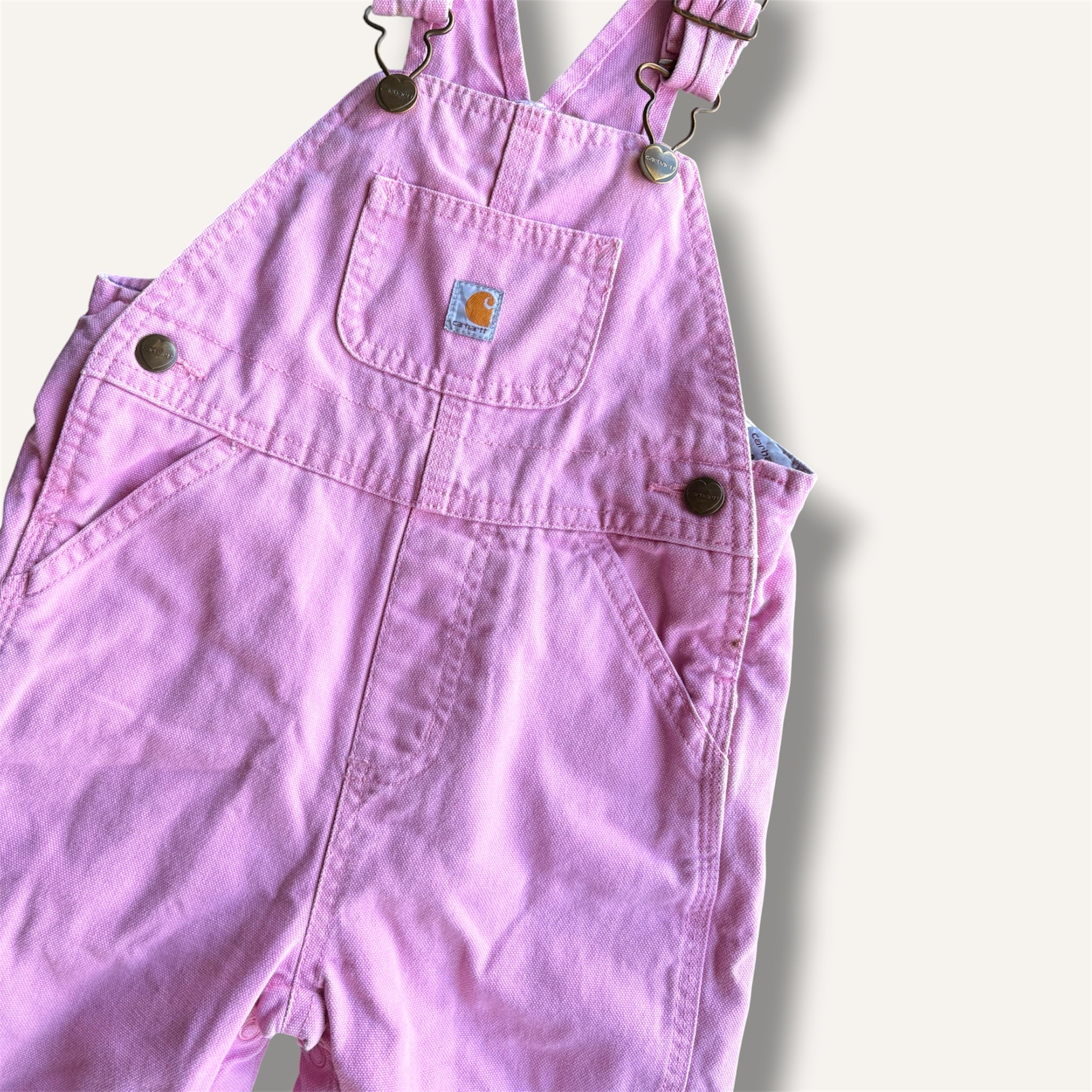 Carhartt Pink with Plaid Lining Overalls (2T)