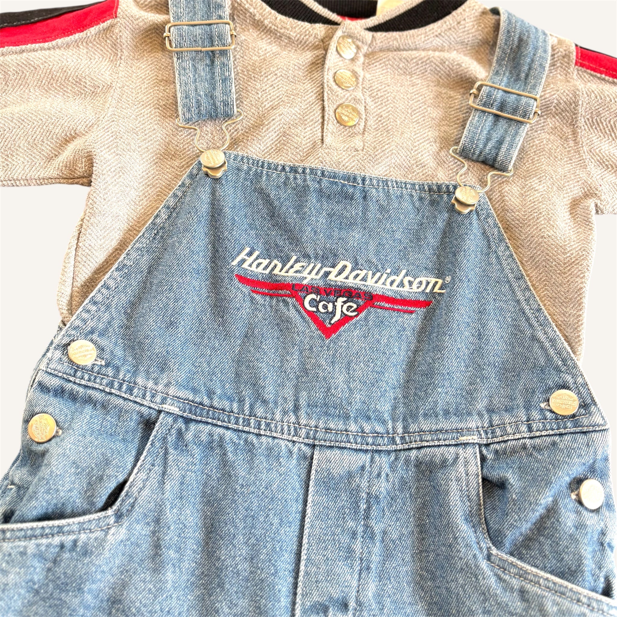 Harley Davidson 'Cafe Las Vegas' Shortalls & Under Shirt (4T)