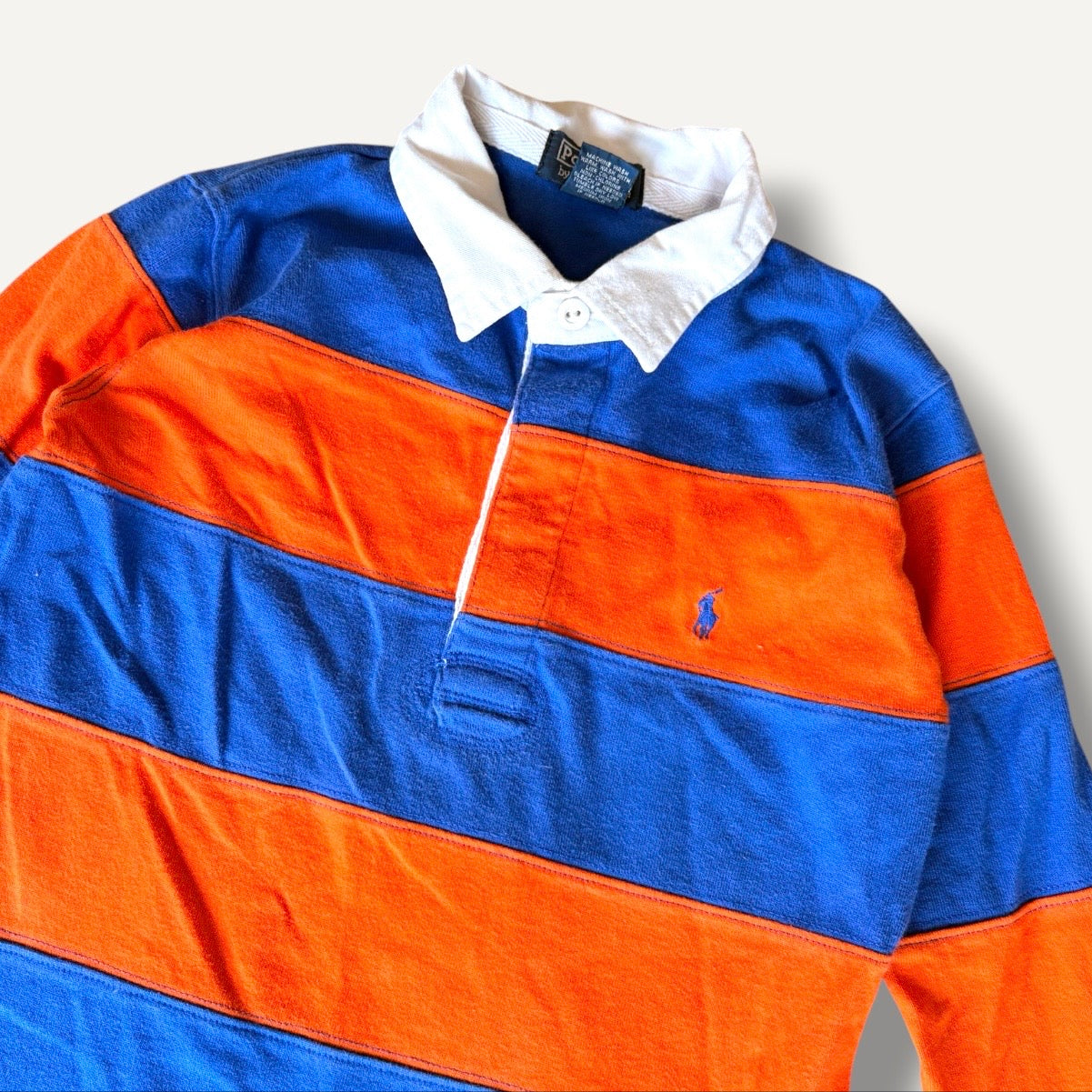 Polo Ralph Lauren Blue & Orange Striped Rugby Jersey (6)