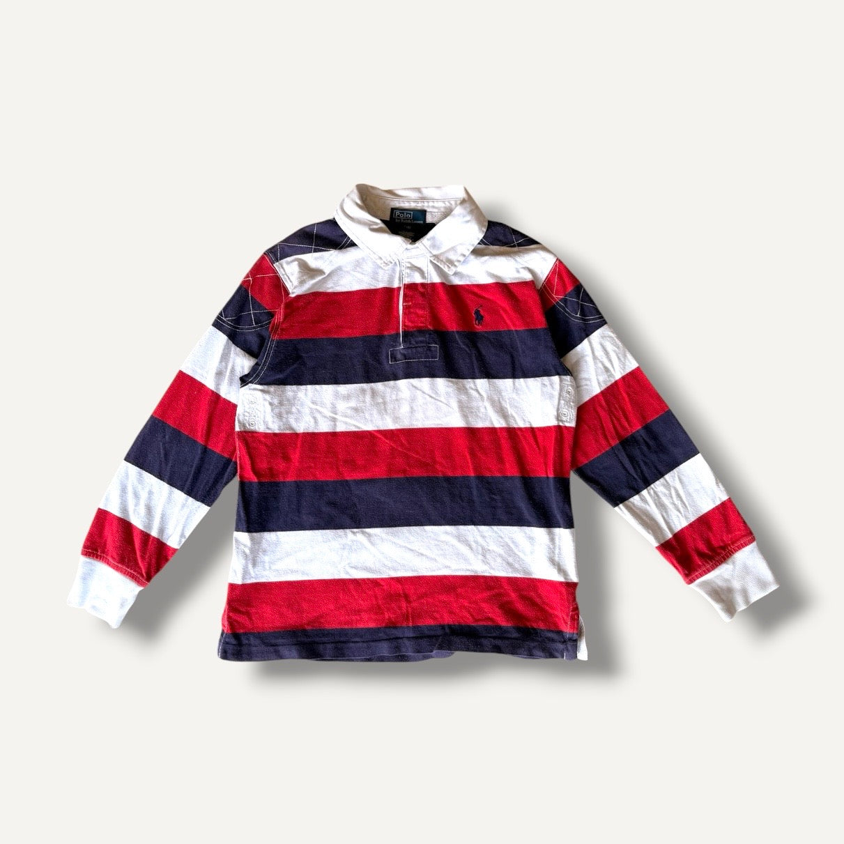 Polo Ralph Lauren Red, White & Navy Striped Rugby Jersey (8)