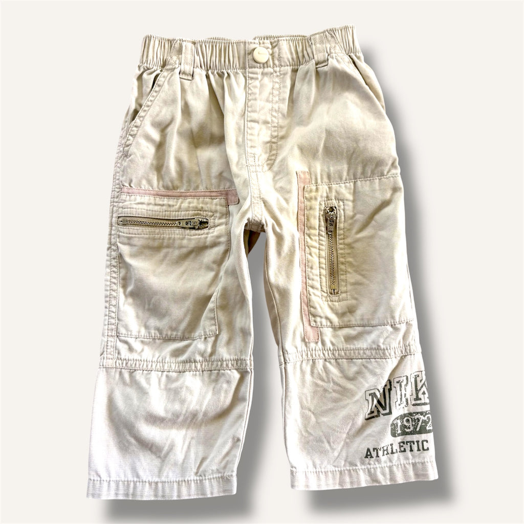 Y2K Beige Nike Cargo Spring Pants (2T)