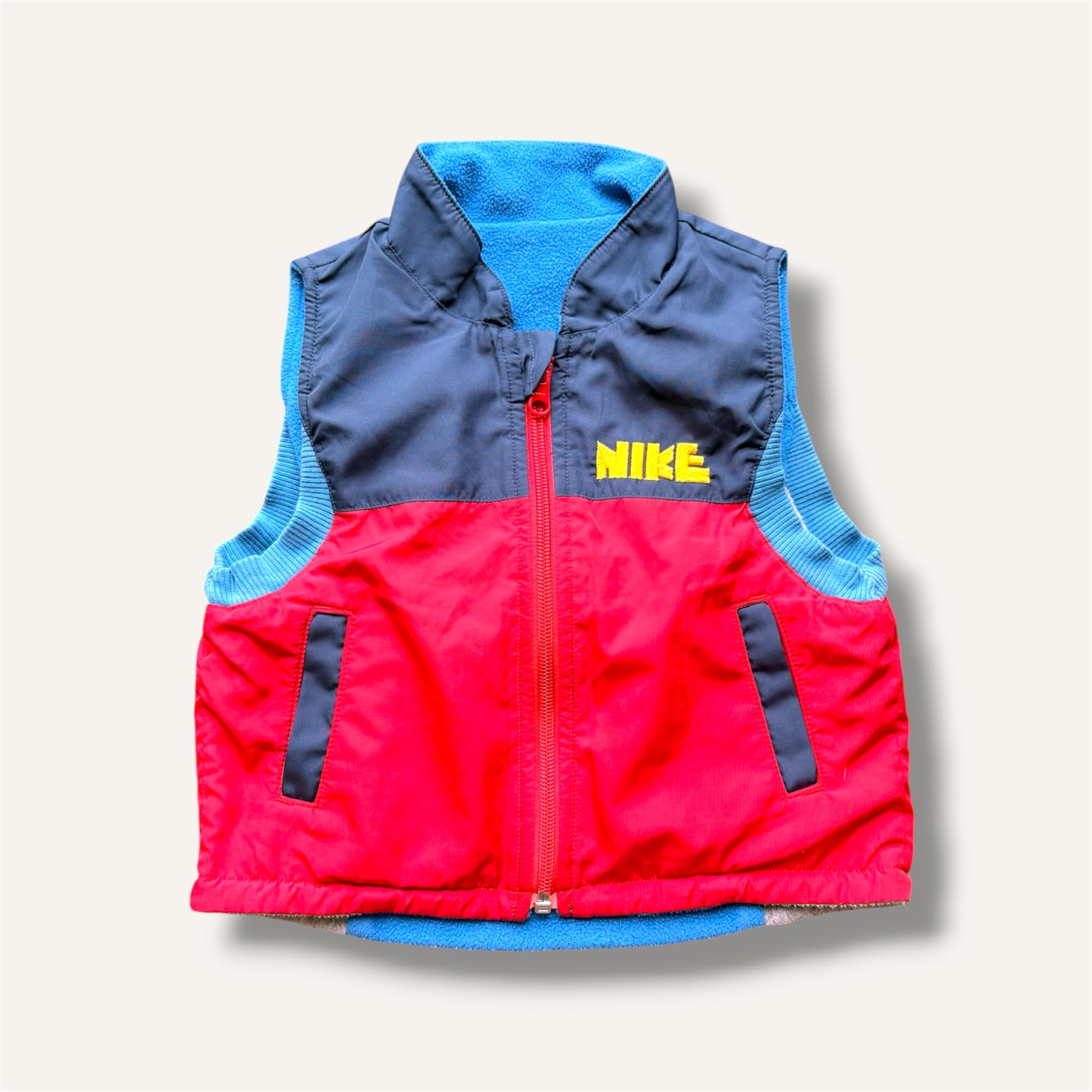 Y2K Nike Reversible Red, Navy & Yellow Vest (2-3T)