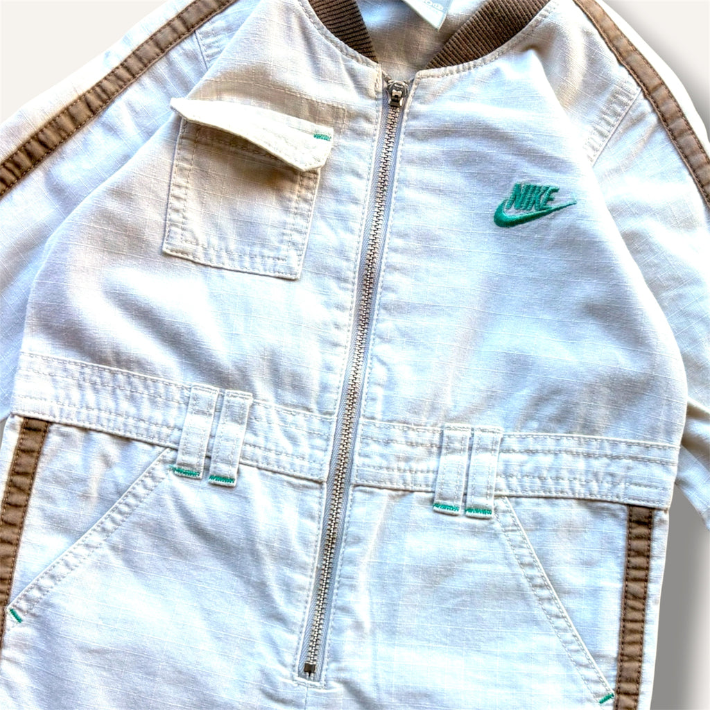 Y2K Nike Cream, Brown and Turquoise Boilersuit (1-2T)