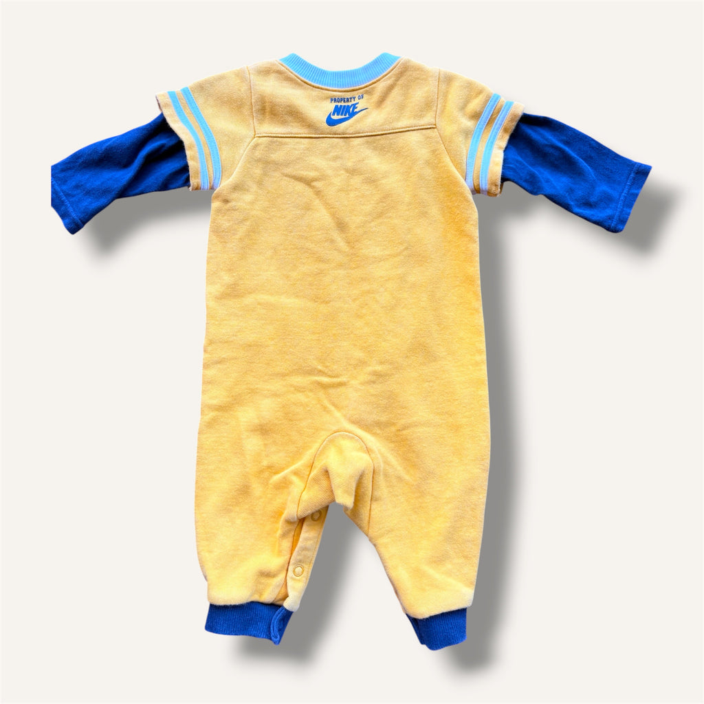 Y2K Nike Yellow Colourful Font Romper (6/12M)