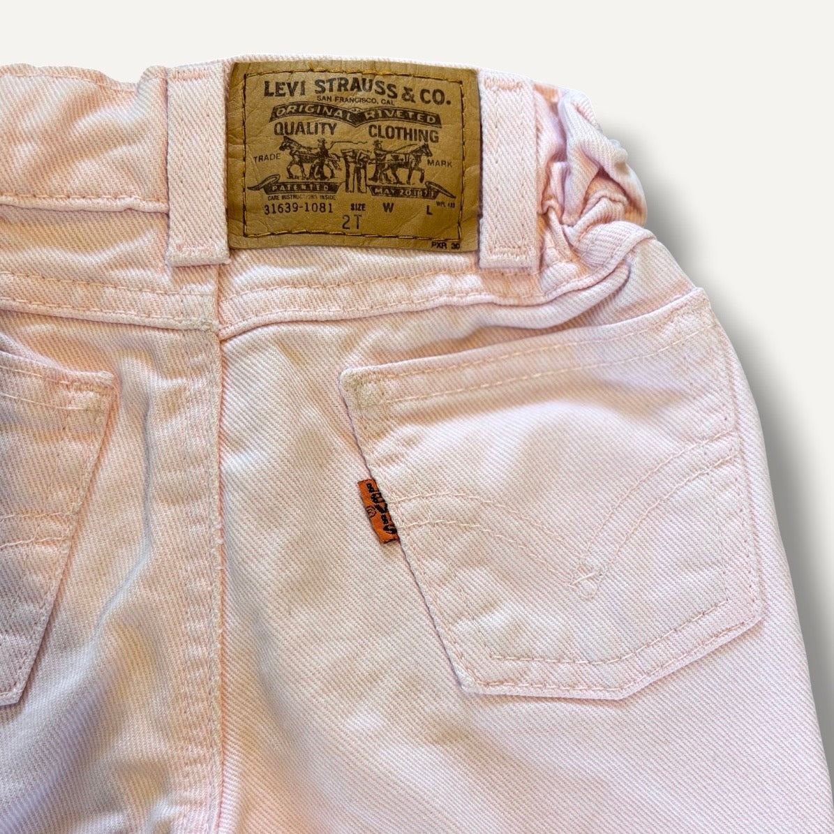 Levi Vintage Pink Jeans, Orange Tab  (2T)
