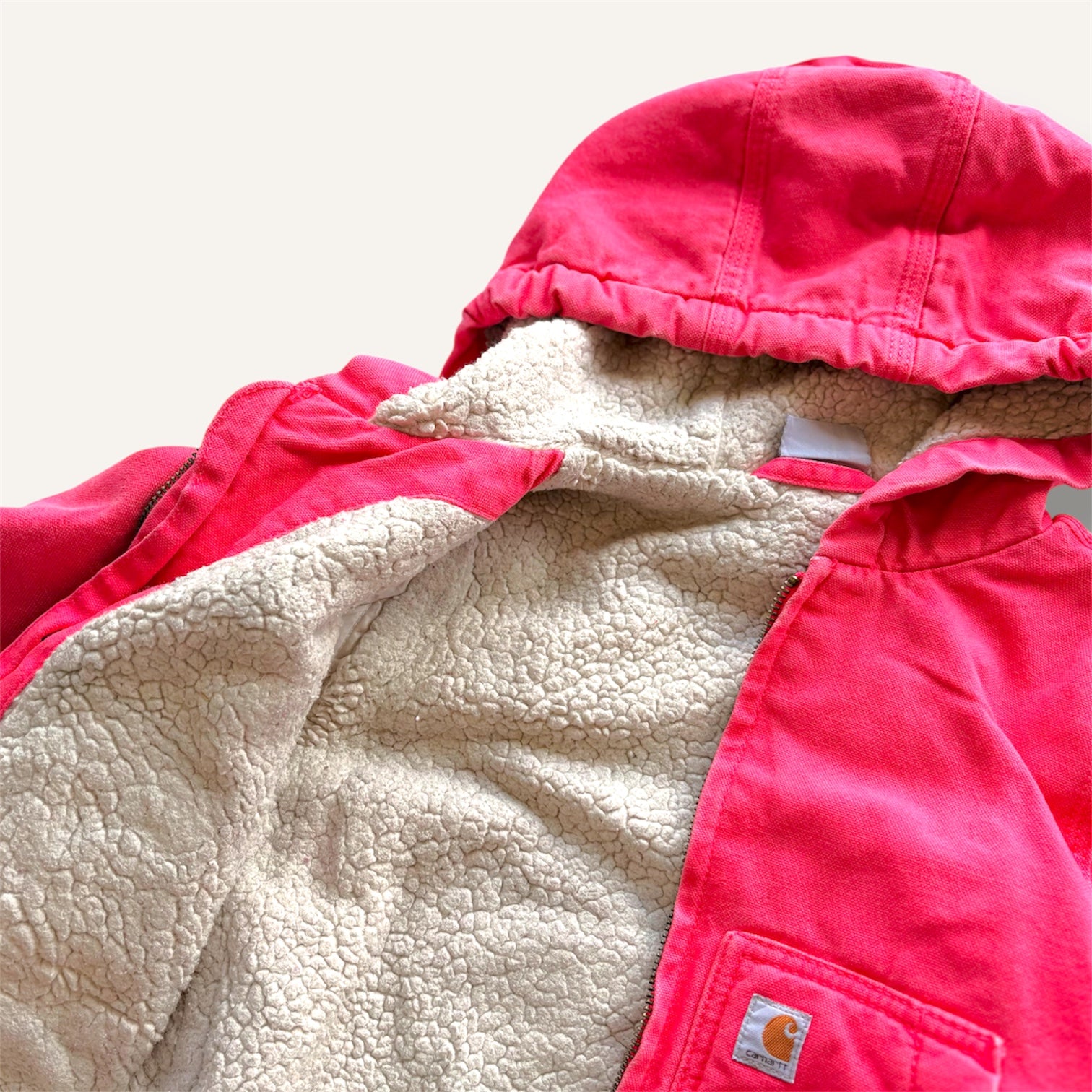 Carhartt Vintage Bright Pink Sherpa Lined Jacket (3T)
