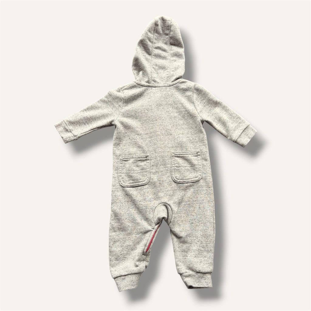 Carhartt Heather Grey Romper With Baby Pink Branding (3/6M)