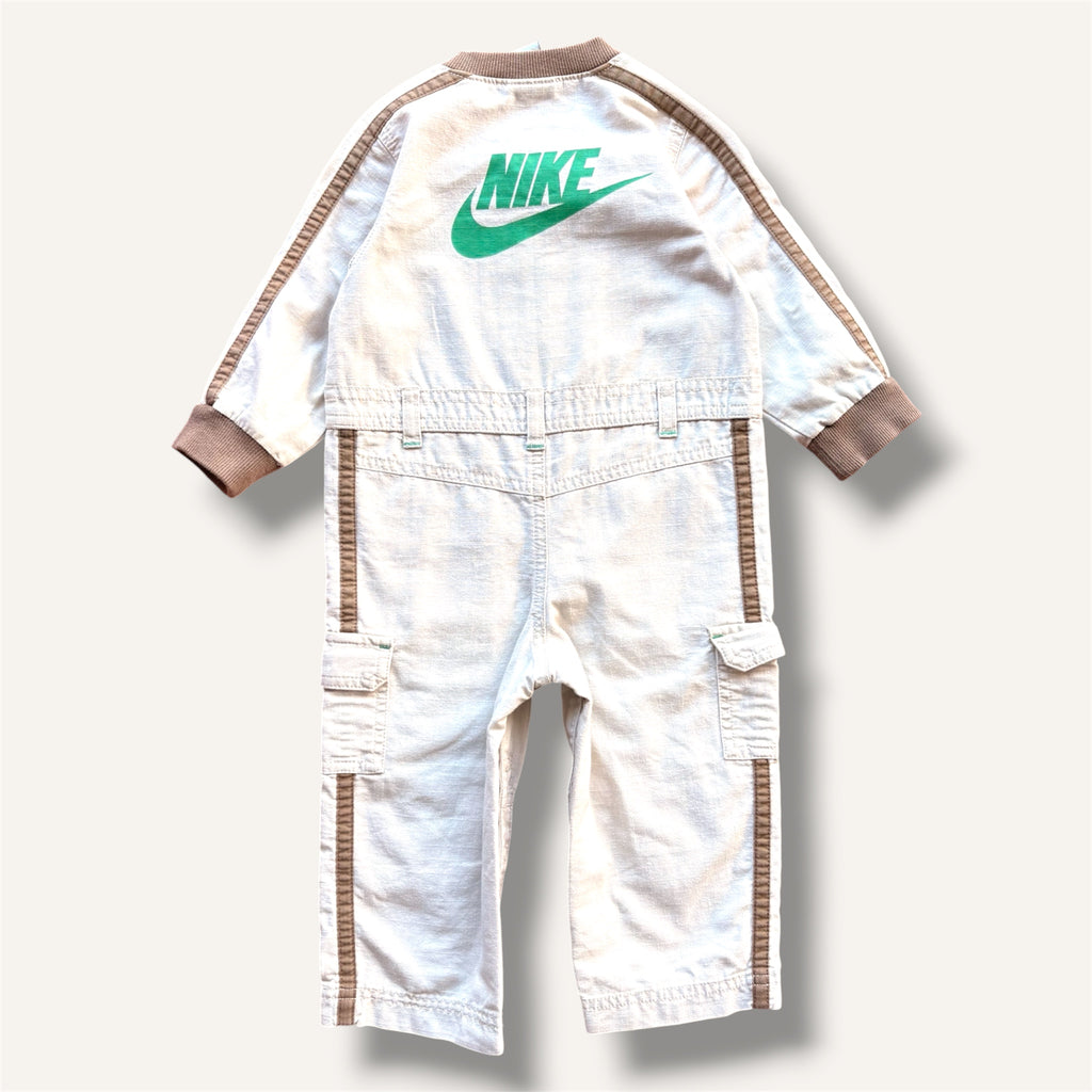 Y2K Nike Cream, Brown and Turquoise Boilersuit (1-2T)
