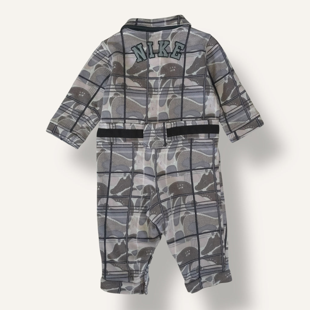 Y2K Nike Grey Toned Plaid Romper (1-2T)