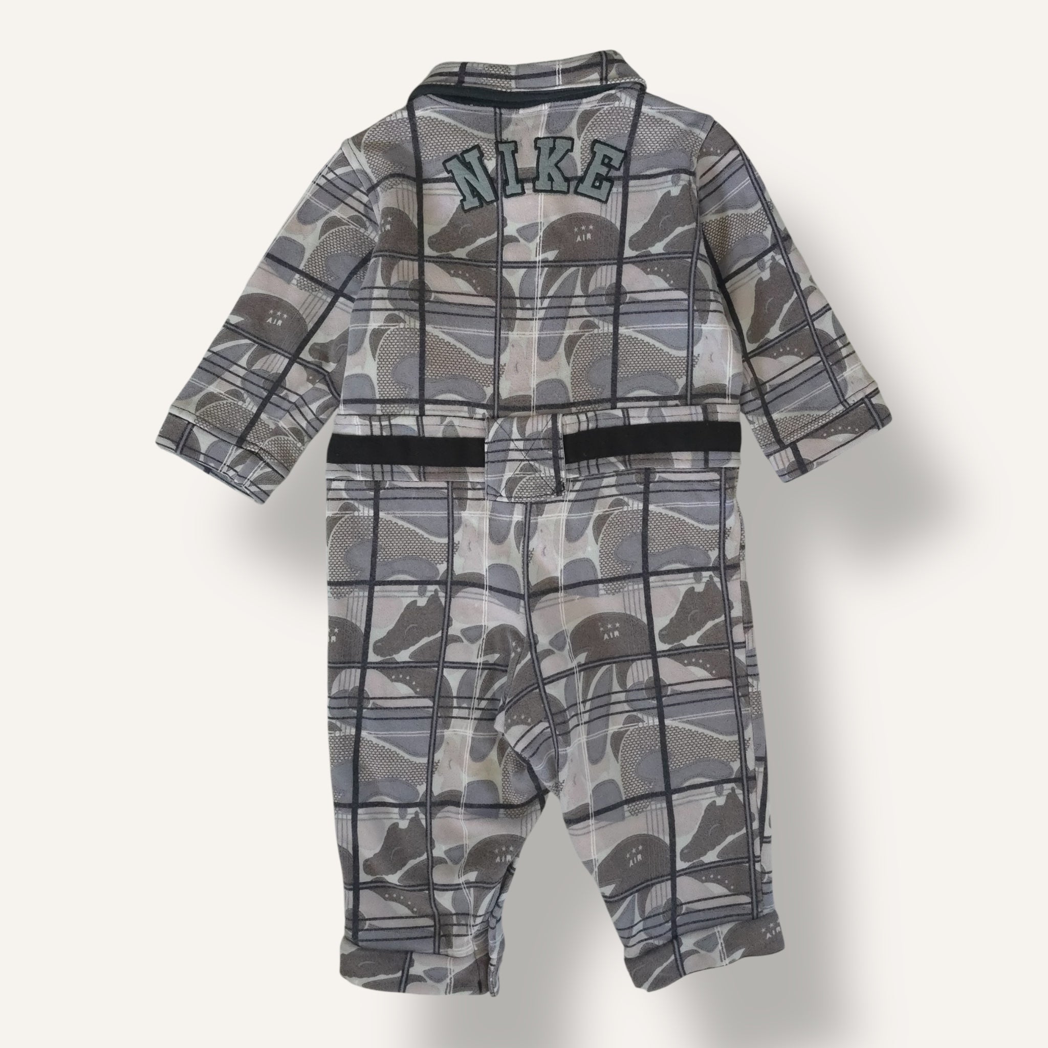 Y2K Nike Grey Toned Plaid Romper (1-2T)
