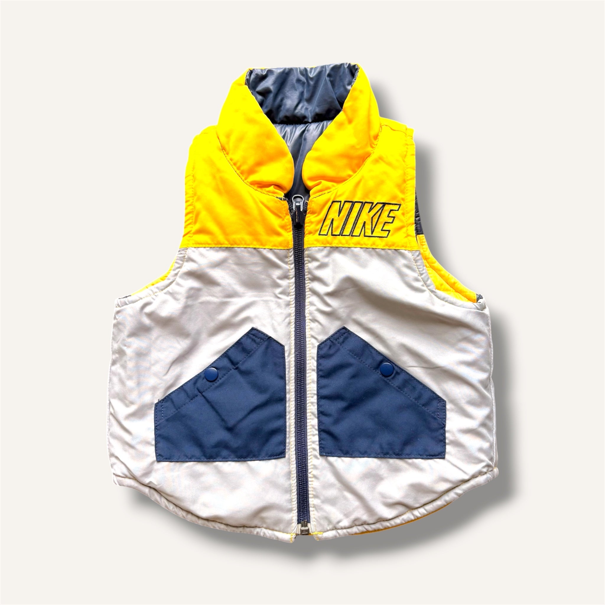Y2K Nike Yellow, Grey & Navy Reversible Vest (2T)