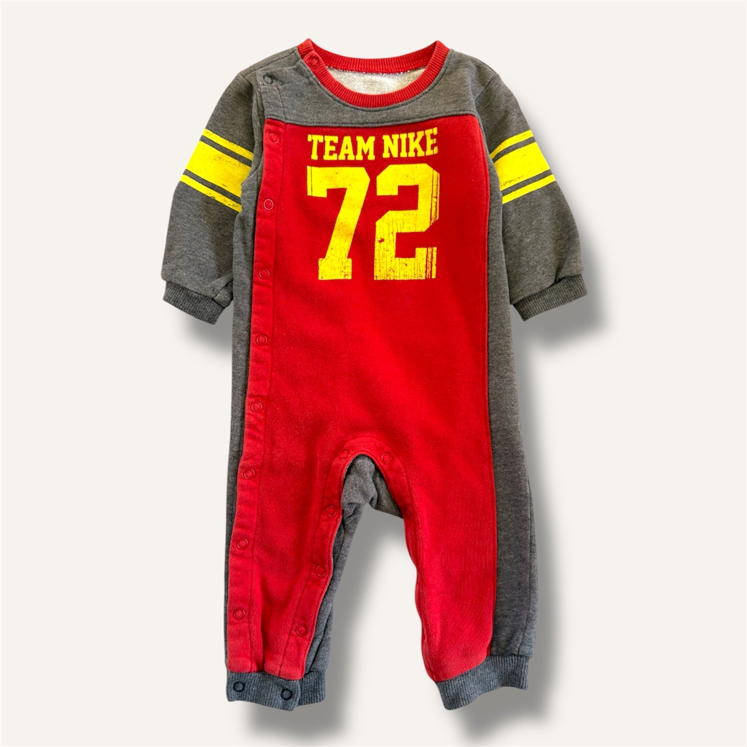 Y2K Red and Dark Grey Nike Full Length Romper (12/18M)