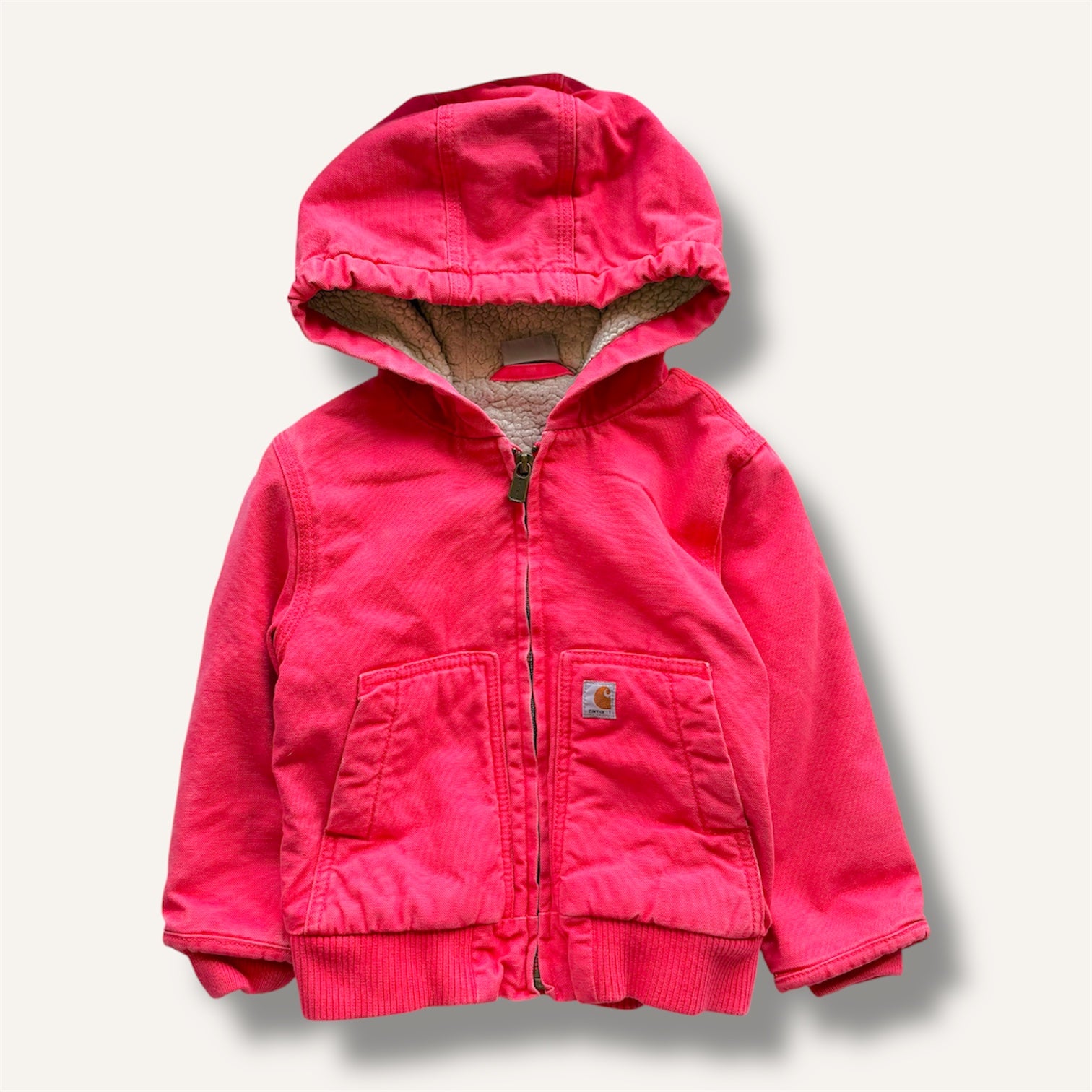 Carhartt Vintage Bright Pink Sherpa Lined Jacket (3T)