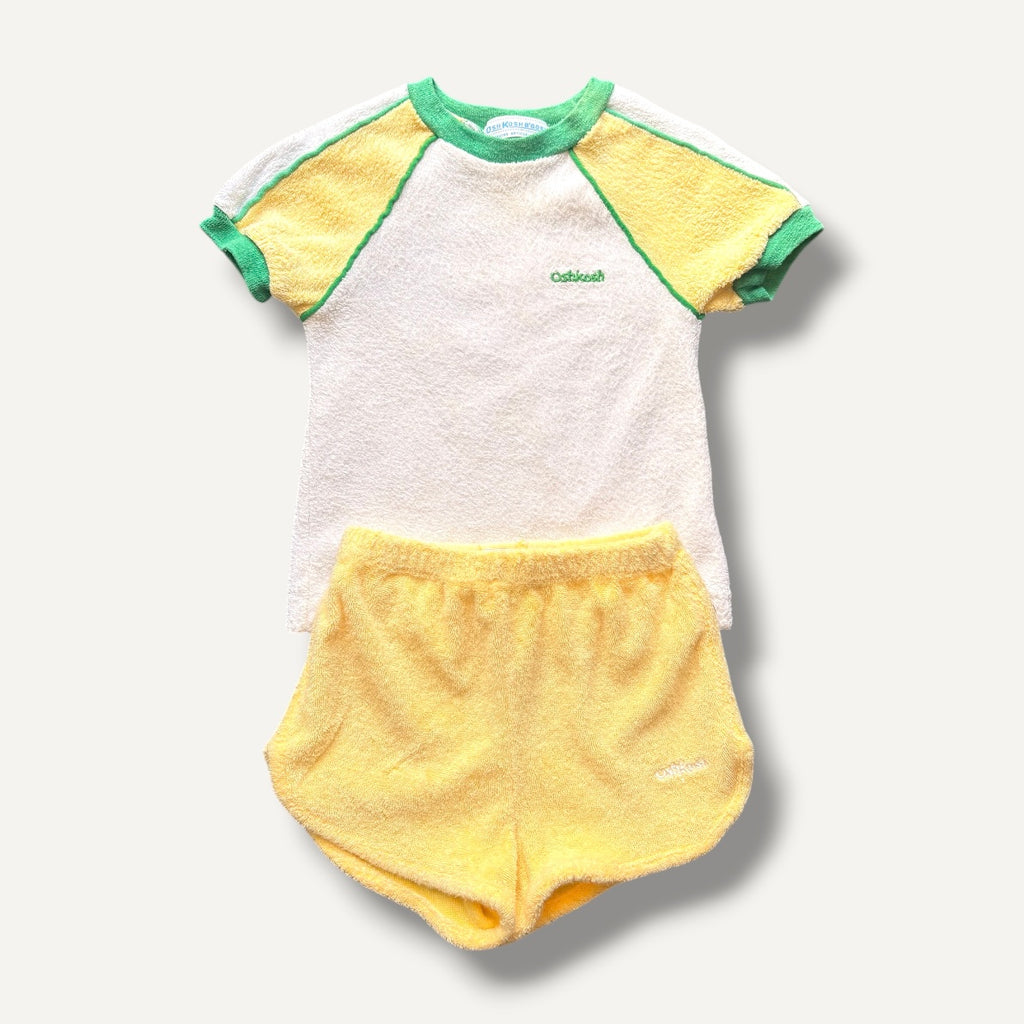 Oshkosh 70/80s Terry Toweling Vintage Tee & Shorts Set (1-2T)