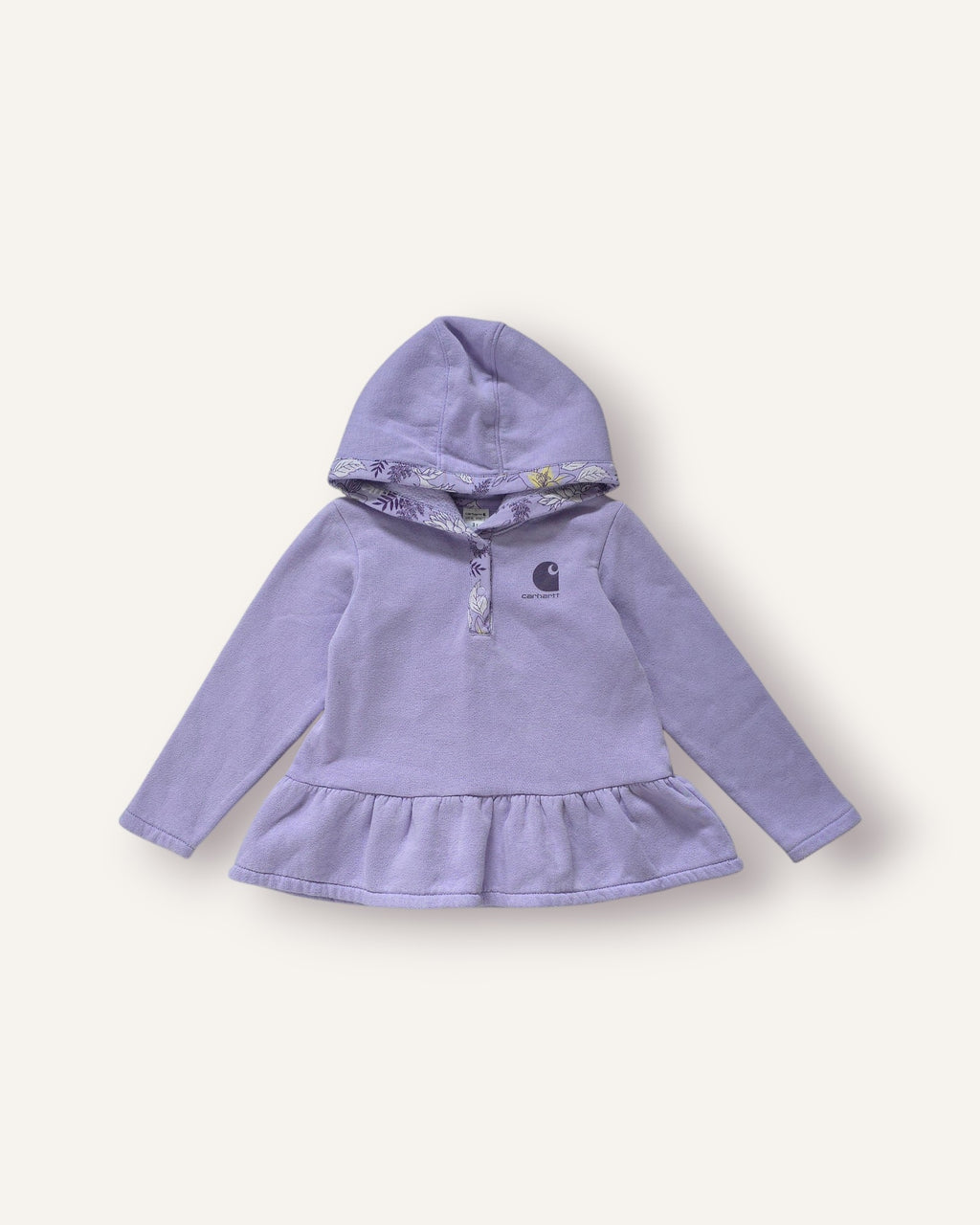 Carhartt Lilac Floral Trim Peplum Hoodie (3T)