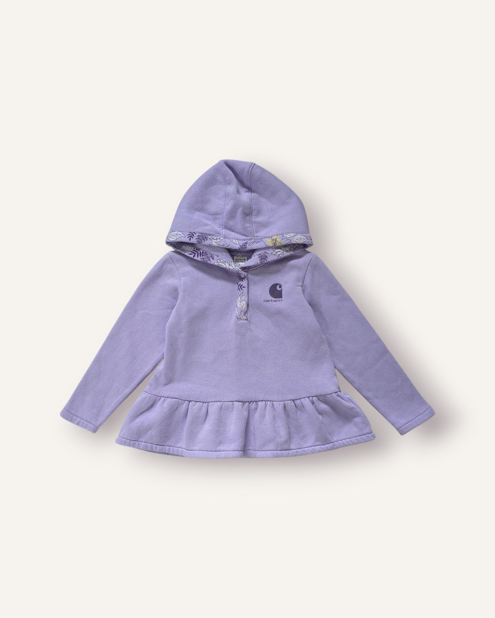 Carhartt Lilac Floral Trim Peplum Hoodie (3T)