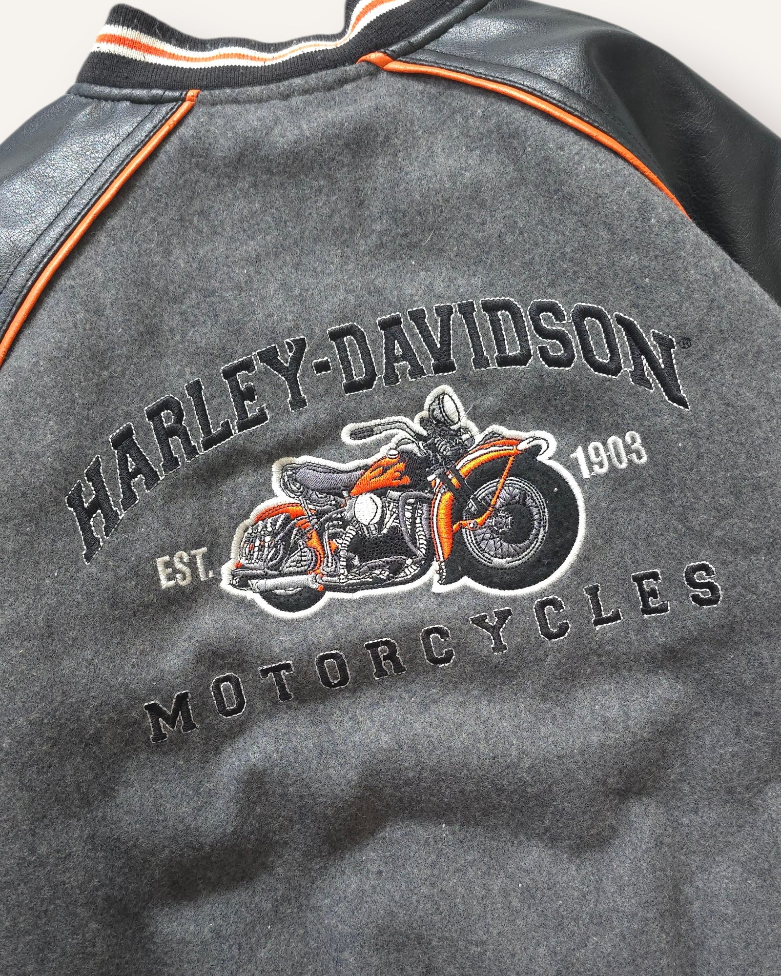 Harley Davidson Reversible Leather Varisty Jacket (7/8)