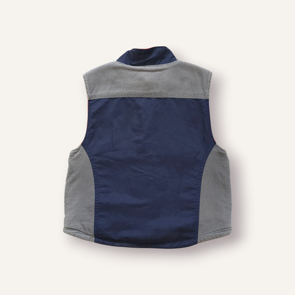 Y2K Nike Burnt Orange, Navy and Grey Reversible Vest (3T)