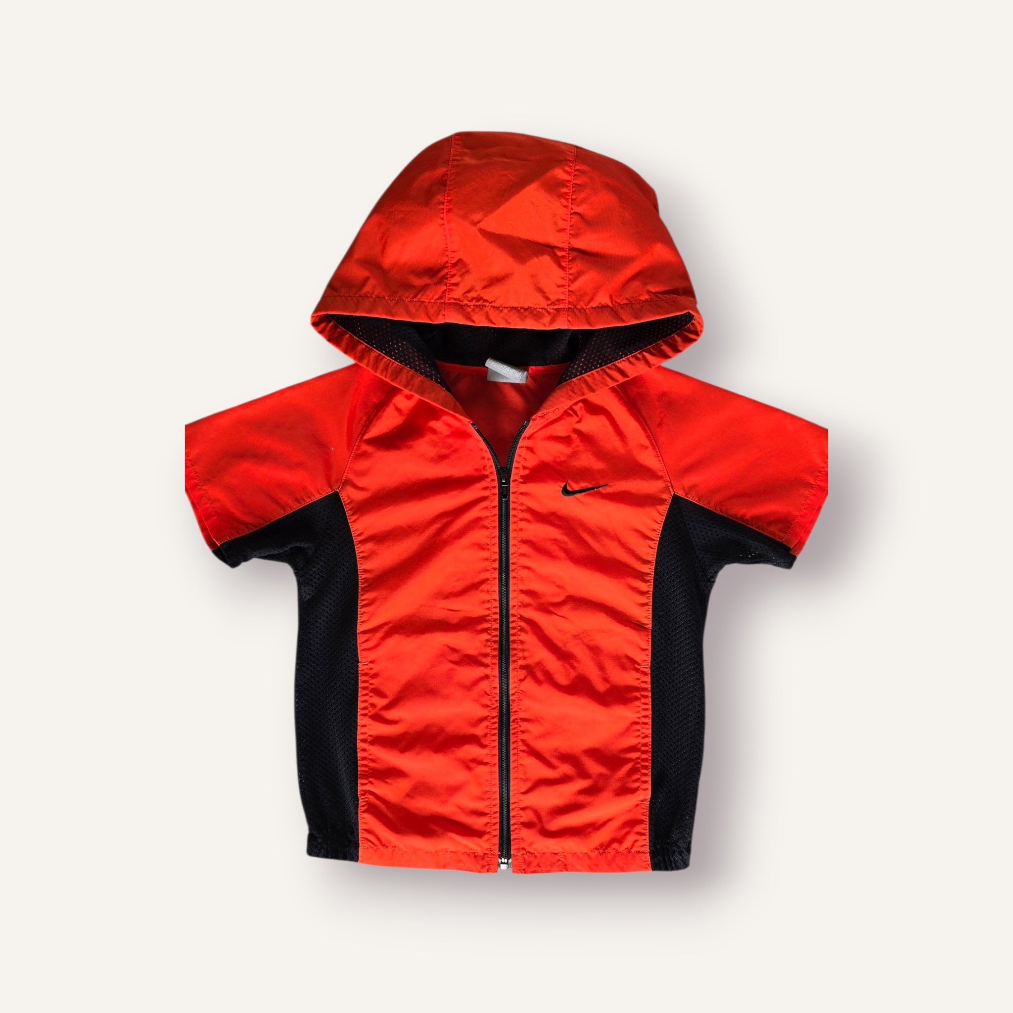 Y2K Bright Orange Short-Sleeved Nike Windbreaker (3T)