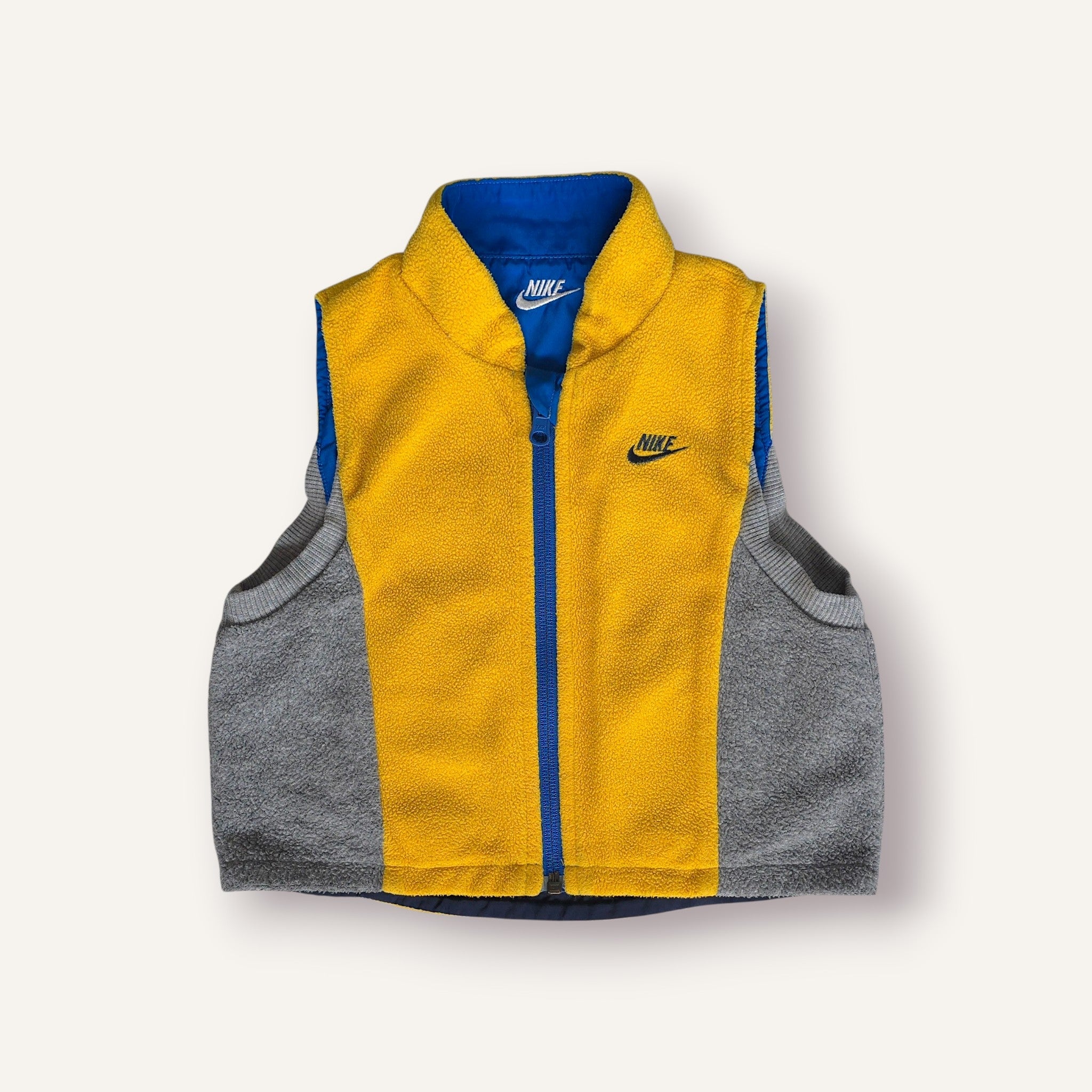 Y2K Nike Navy, Blue, Yellow and Grey Reversible Vest (2T)