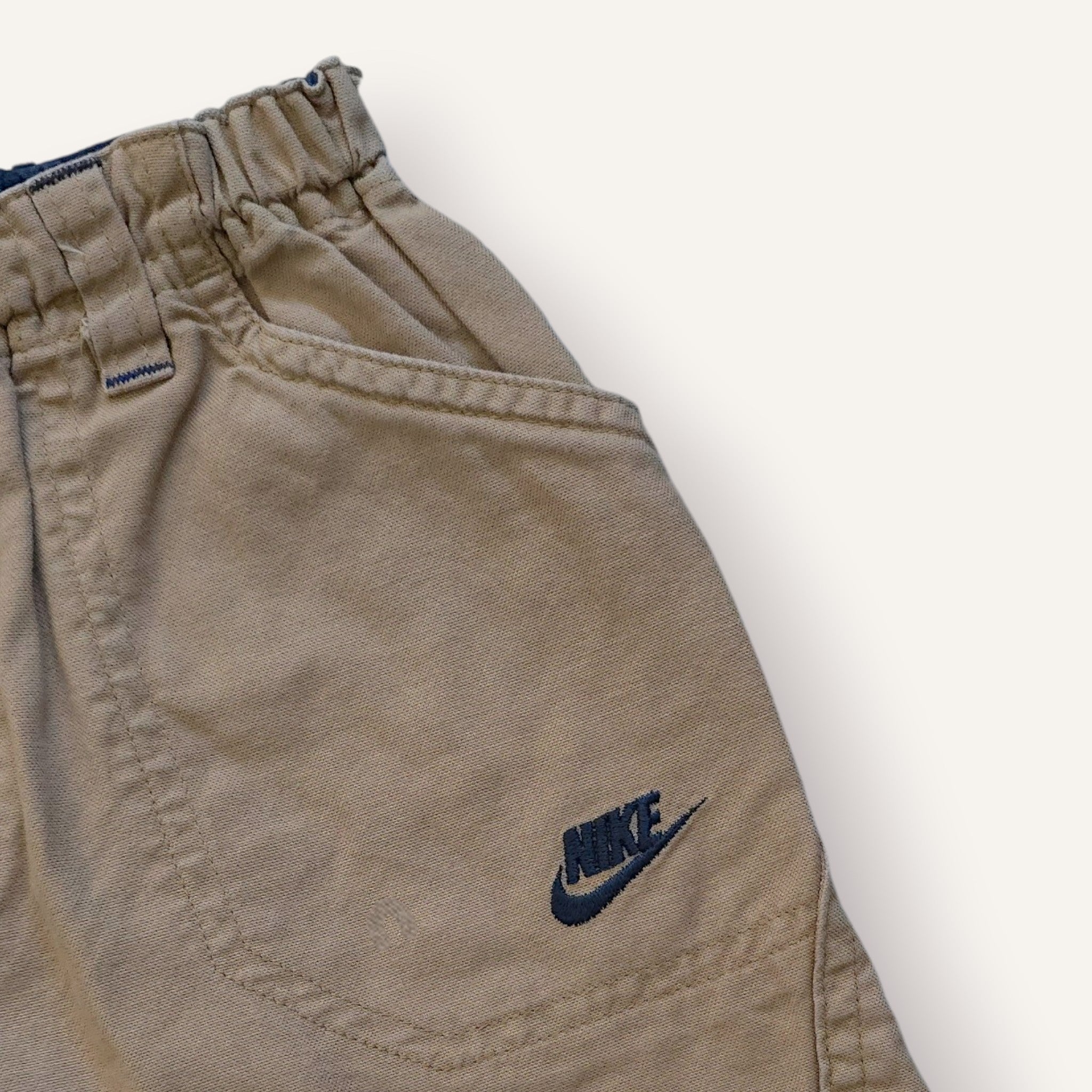 Y2K Nike Camel Toned Straight-Leg Pants w Navy Details (3T)