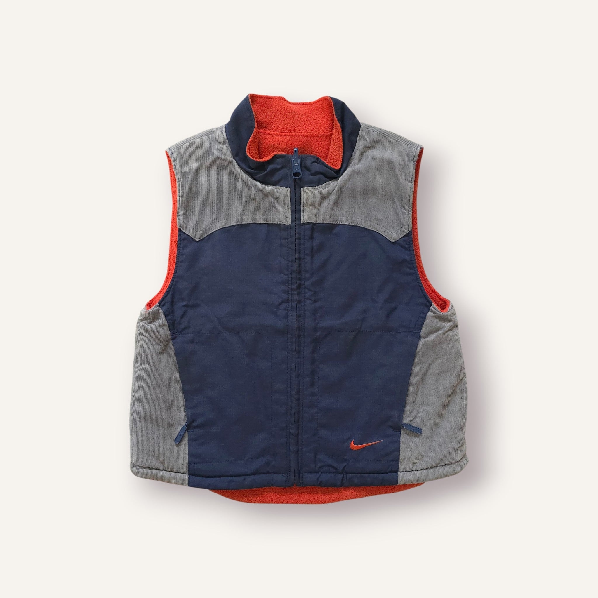 Y2K Nike Burnt Orange, Navy and Grey Reversible Vest (3T)