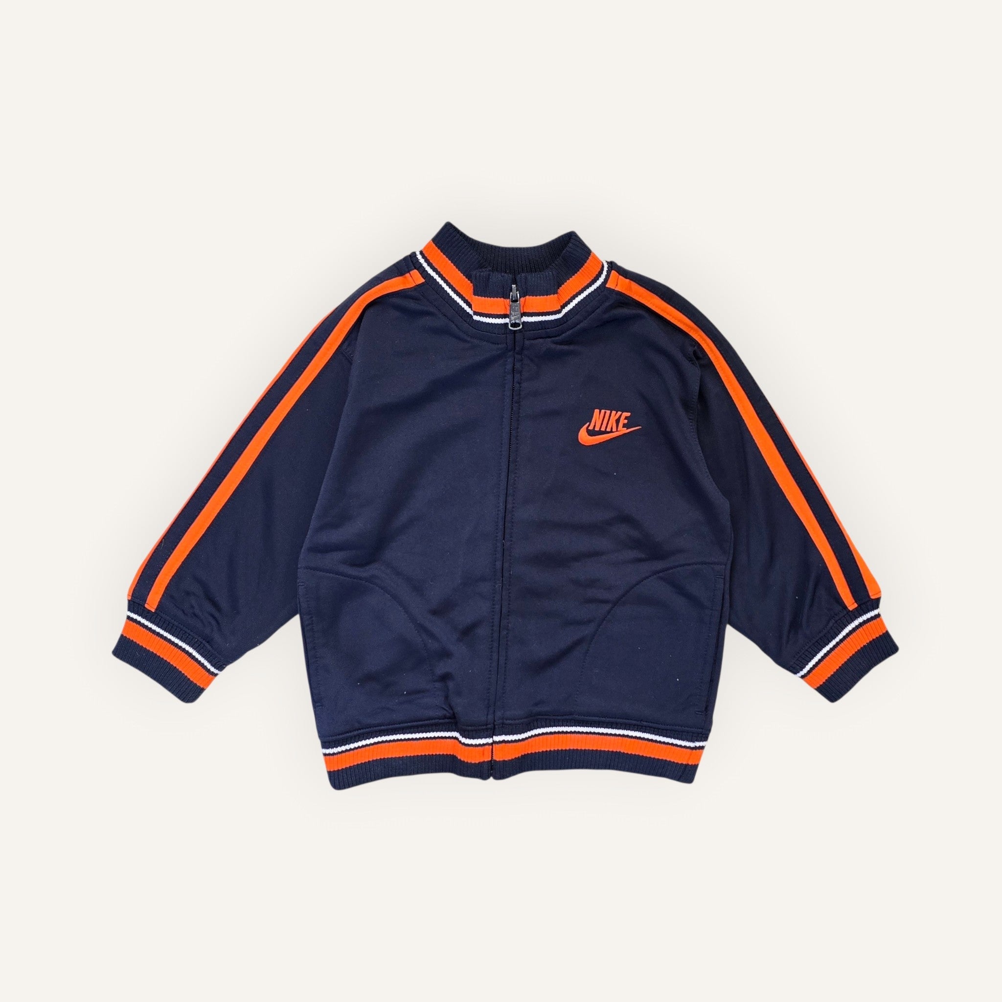 Y2K Nike Navy and Orange Track Jacket (3T)