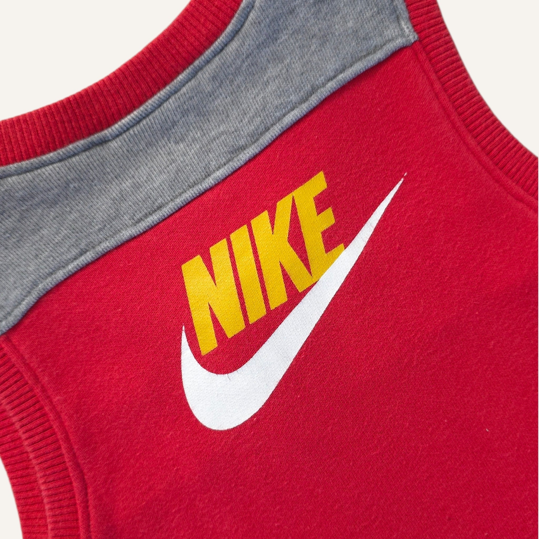 Y2K Red and Grey Nike Romper (2T)