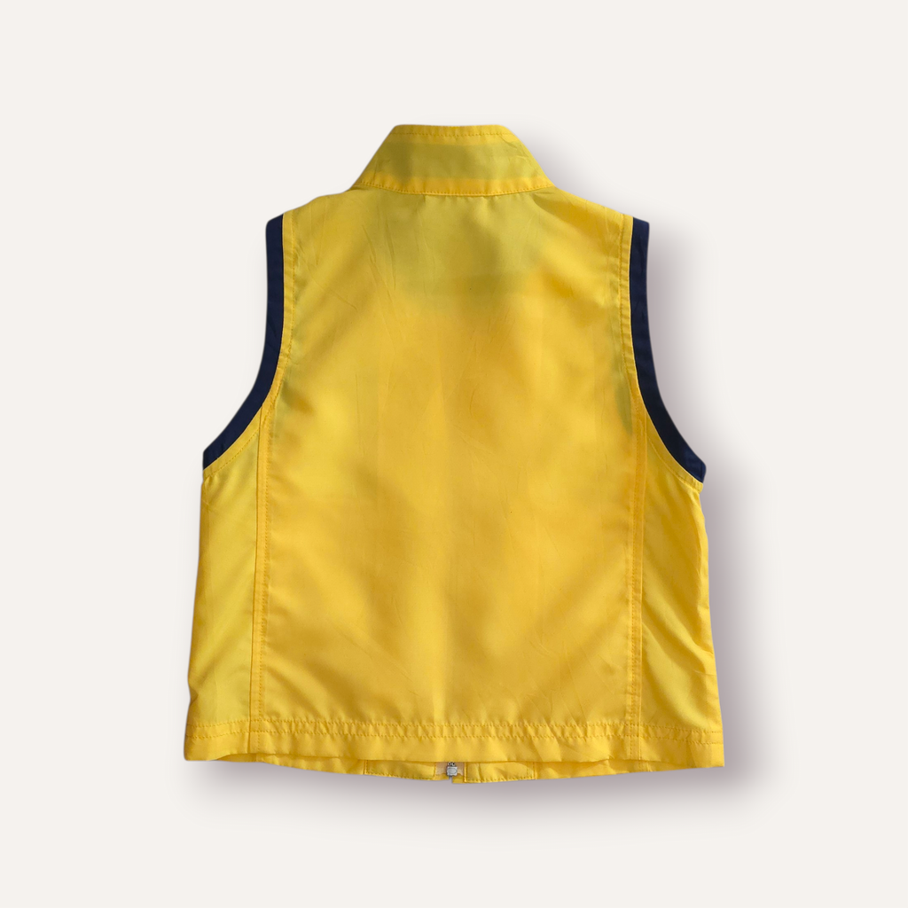Y2K Nike Yellow and Navy Windbreaker Vest (1-2)