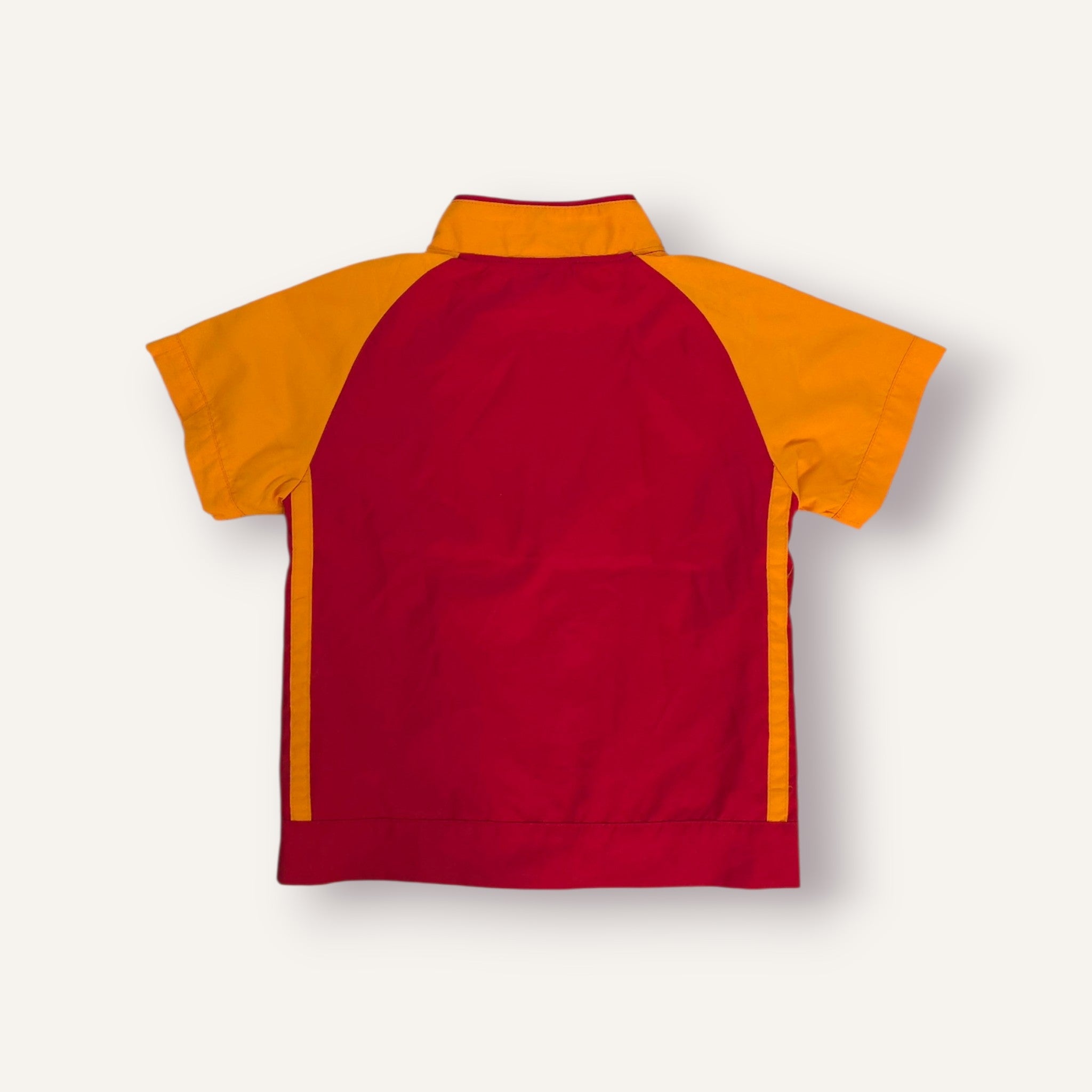 Y2K Red and Orange Short Sleeved Nike Windbreaker (2T)