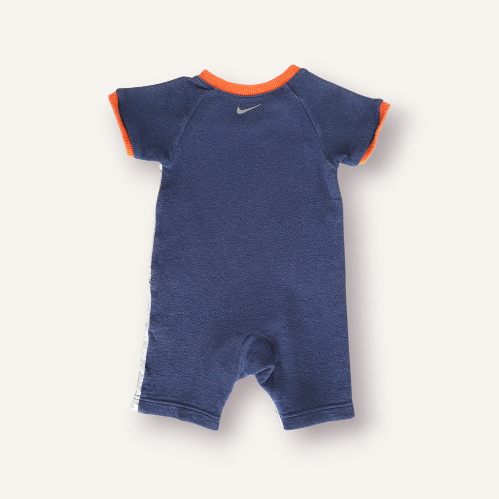 Y2K Grey, Navy and Orange Nike Romper (6/12M)