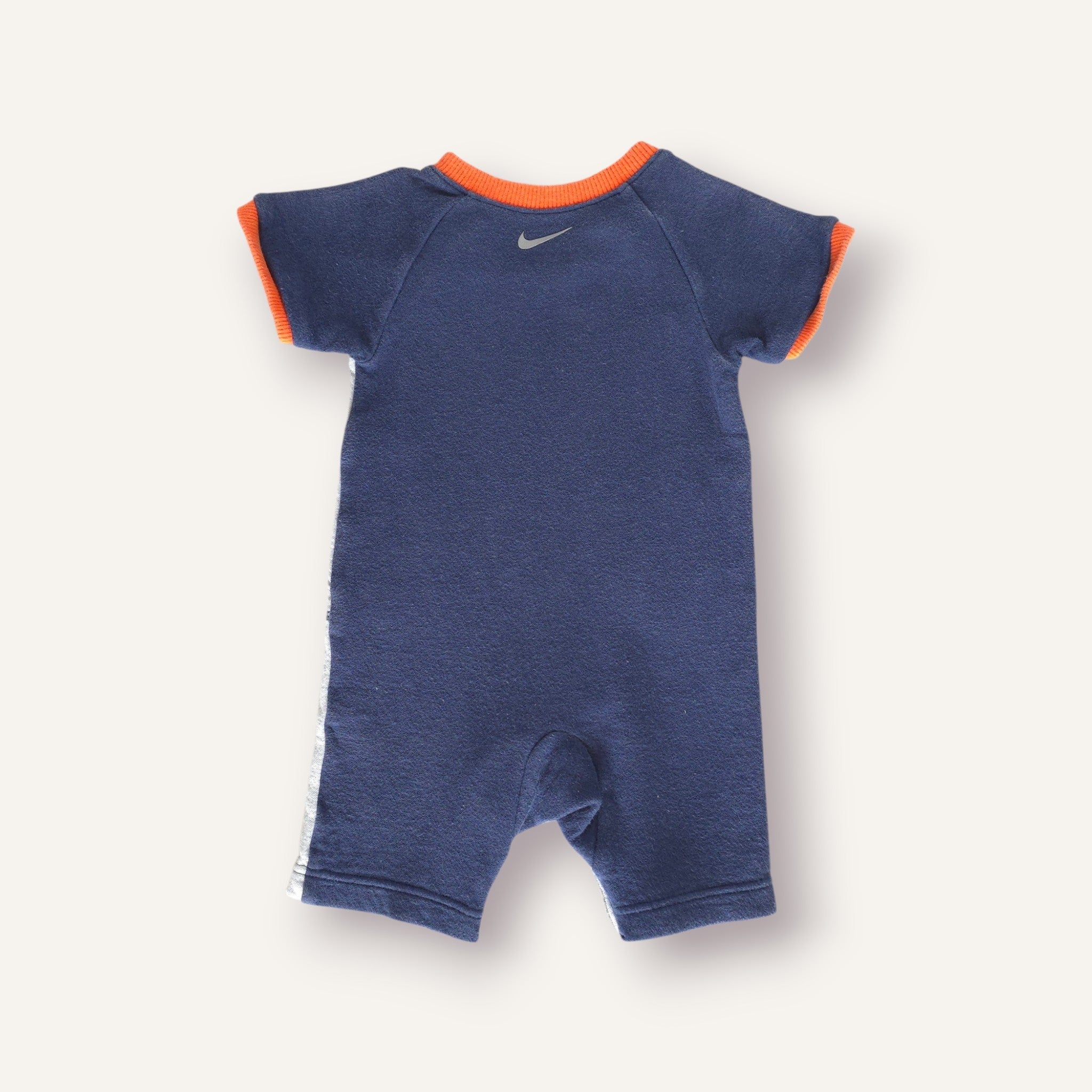 Y2K Grey, Navy and Orange Nike Romper (6/12M)