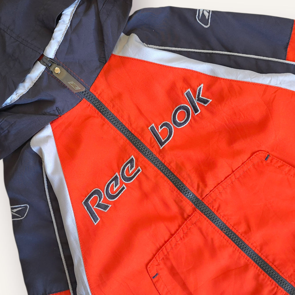 Vintage Reebok Orange and Grey Windbreaker (1-2T)