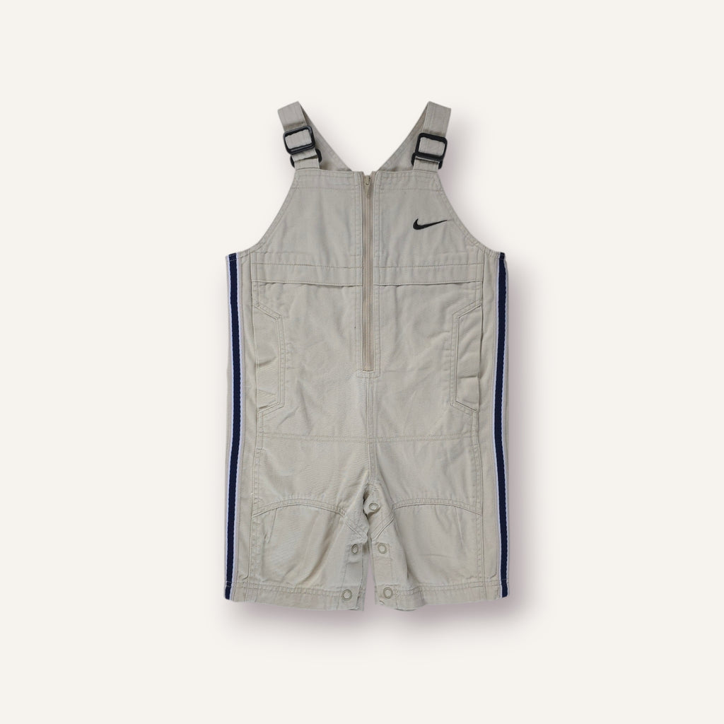 Y2K Cream and Navy Nike Mid-Length Overalls (1-2T)
