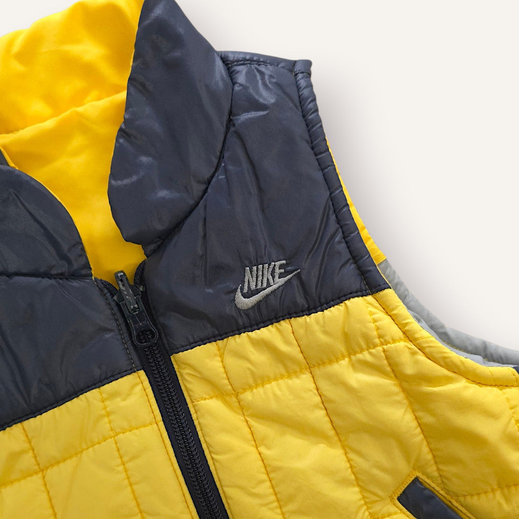 Y2K Nike Grey, Yellow and Navy Reversible Vest (3T)