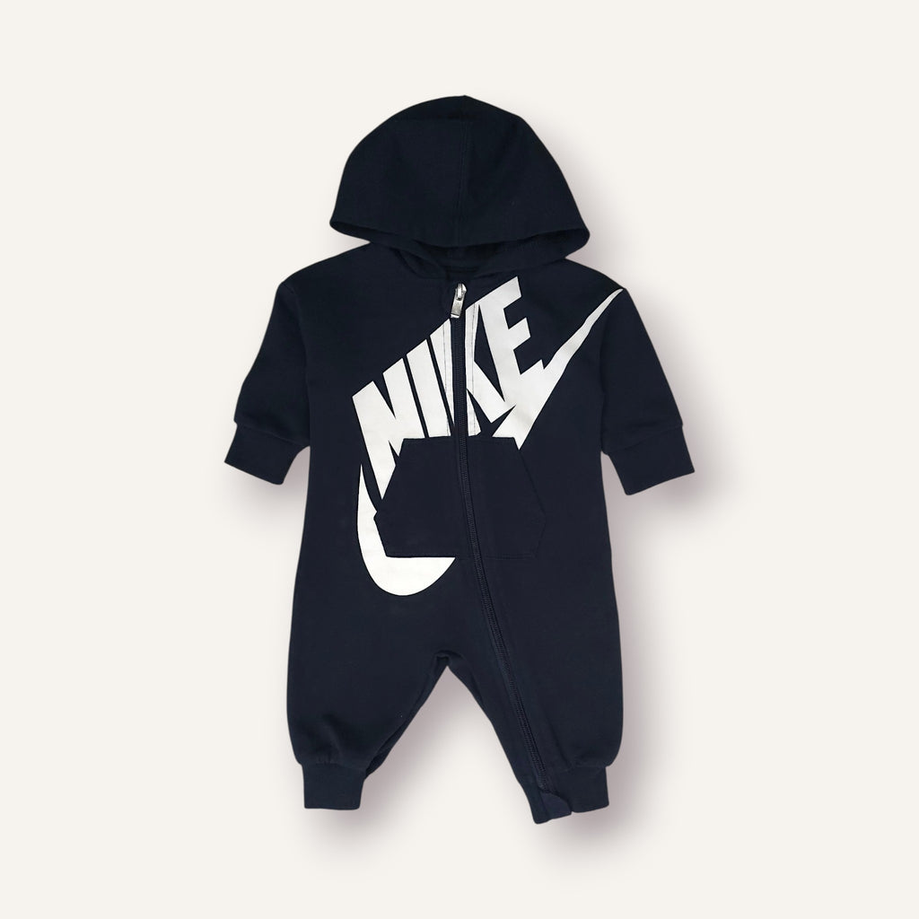 Nike Dark Navy Hooded Romper (0/6M)